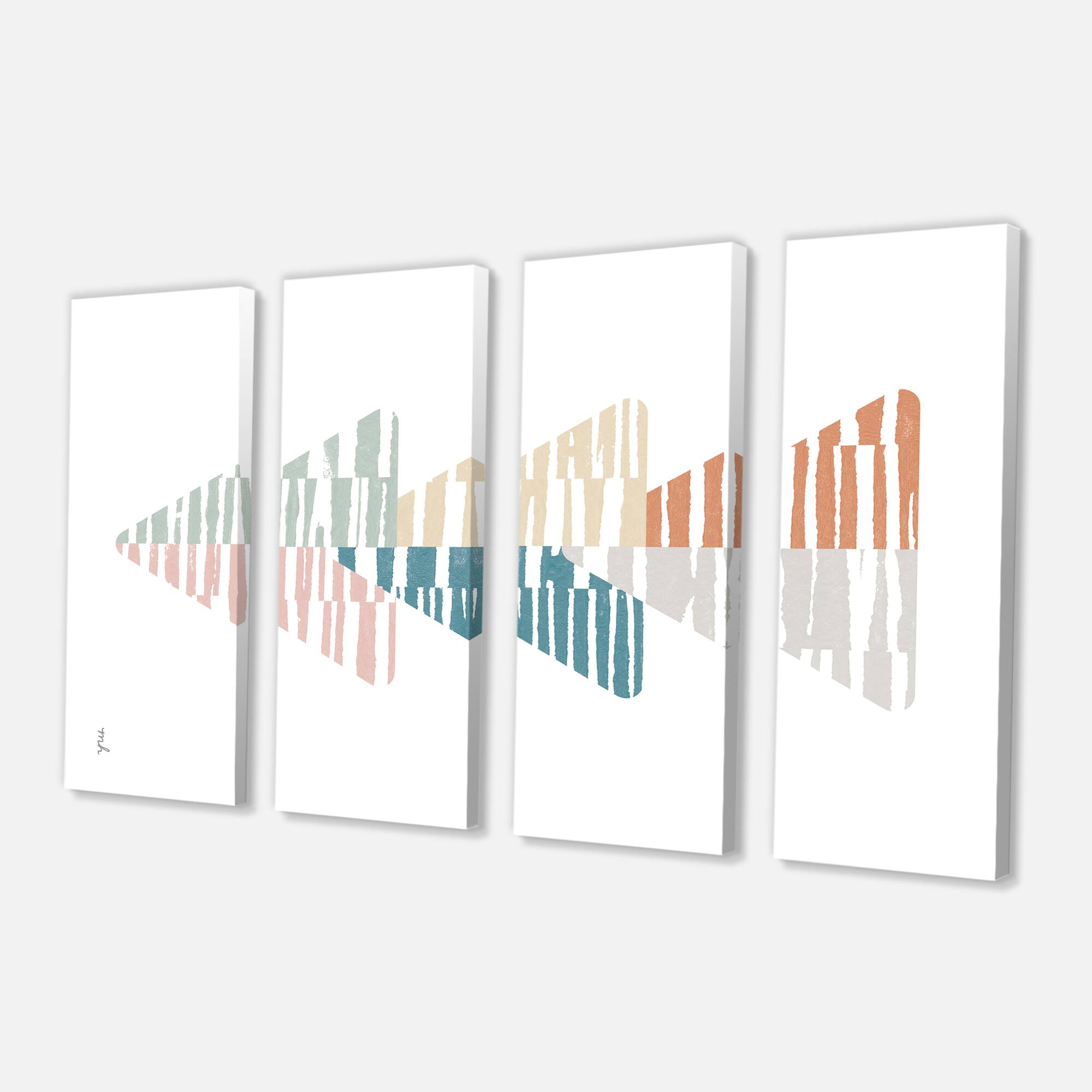Designart - Watercolor Geometric Triangle III - Transitional Canvas Art
