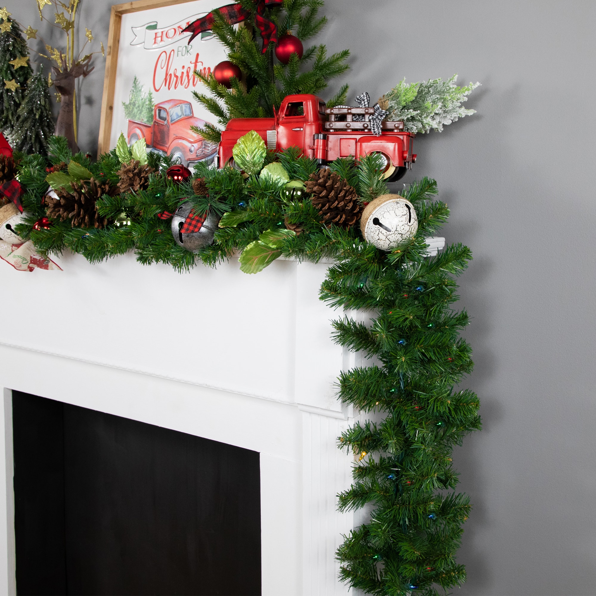 9ft. Pre-Lit Multicolor Lighted Oak Creek Pine Garland