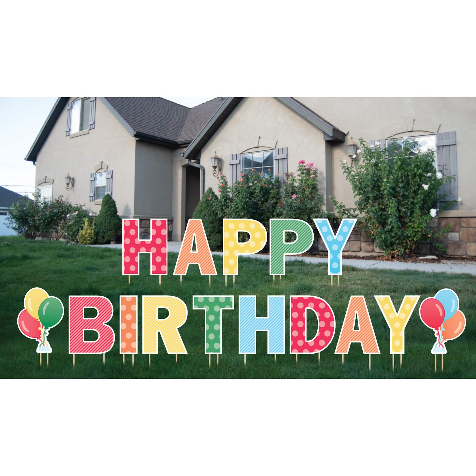 Primary Colors Happy Birthday Yard Sign By Celebrate It Michaels