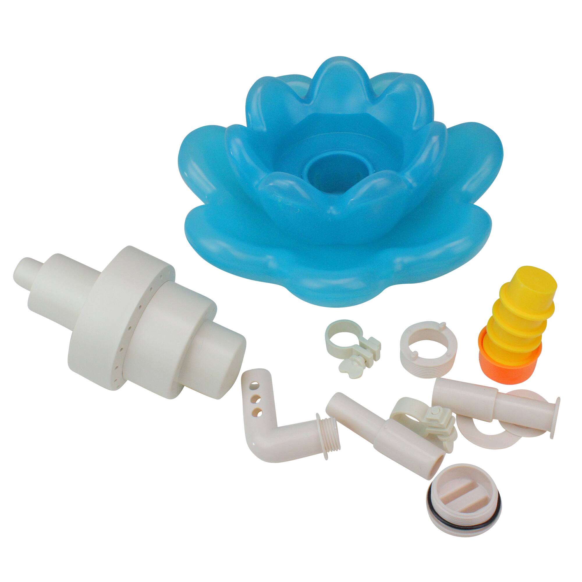 Swim Central 11&#x22; Blue Triple Tier Flower Blossom Swimming Pools Water Fountain