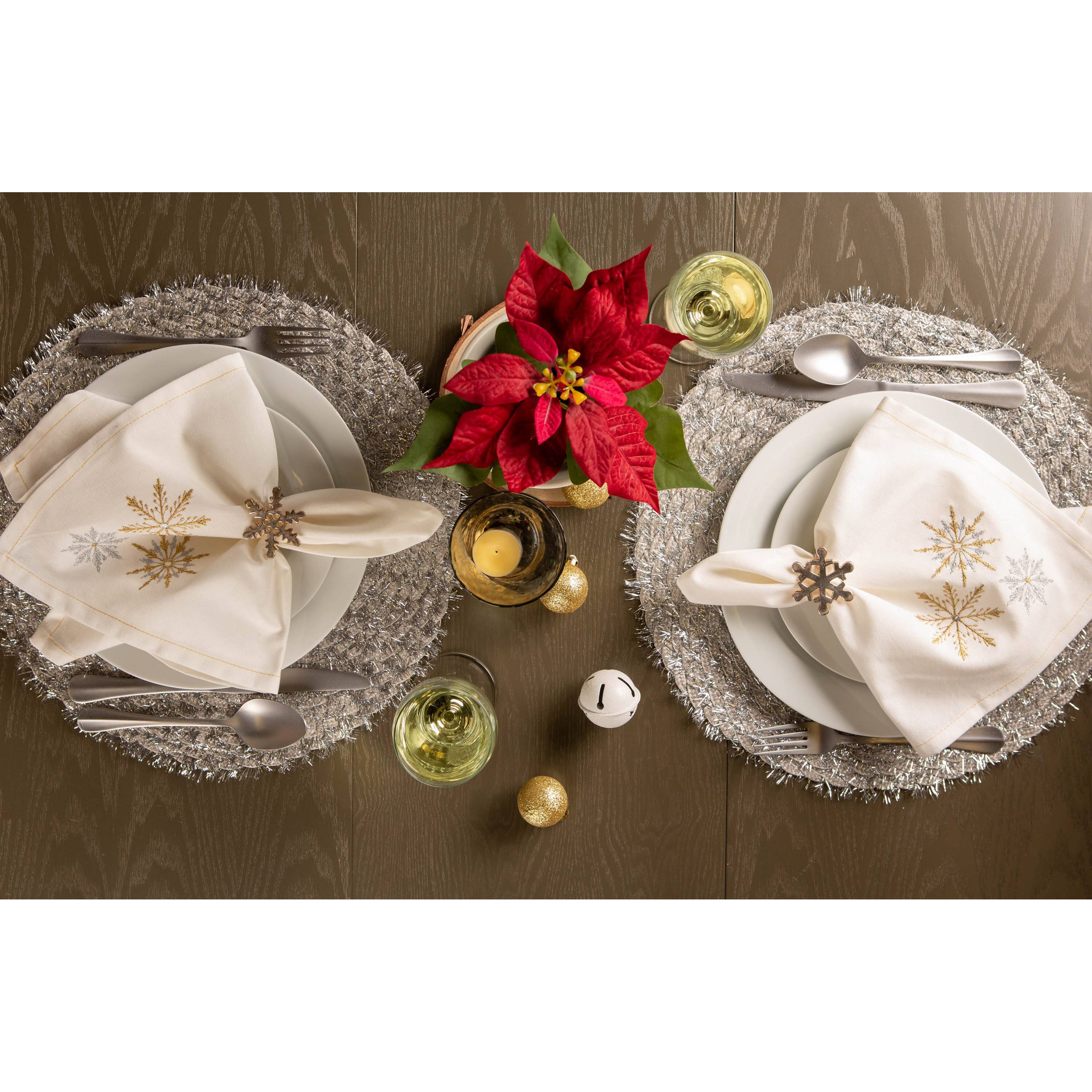 DII&#xAE; Sparkle Snowflakes Embroidered Napkins, 6ct.