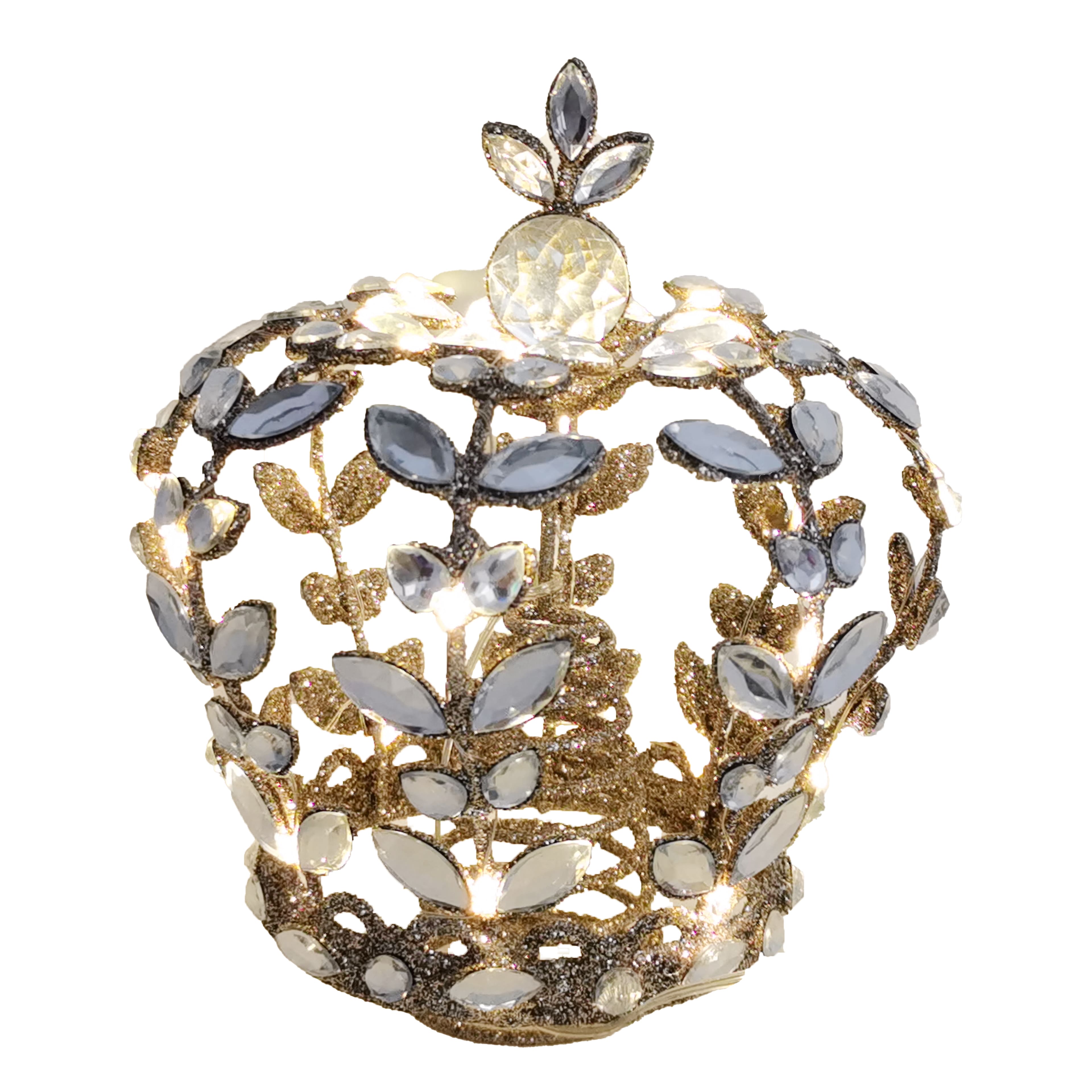 8&#x22; Gold Jeweled Crown Lighted Tree Topper by Ashland&#xAE;