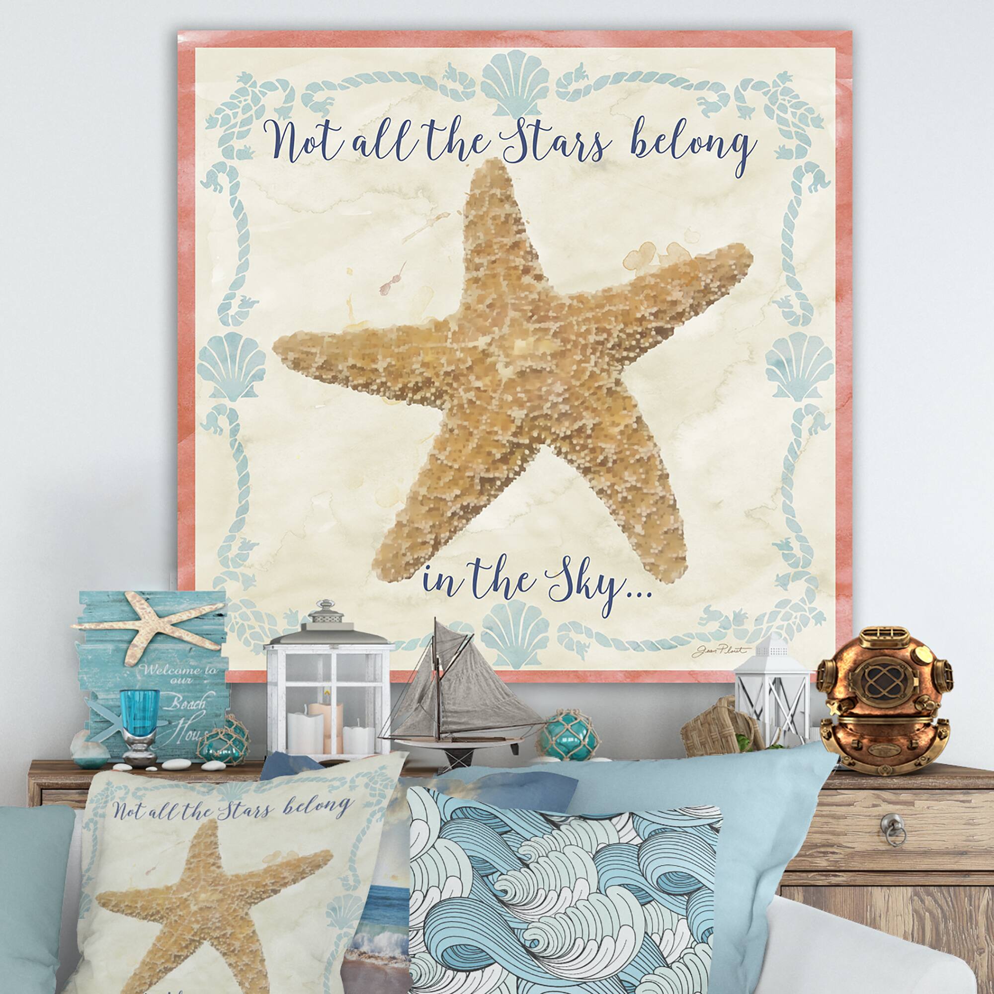 Designart - Sea Shells-C - Nautical &#x26; Coastal Canvas Artwork