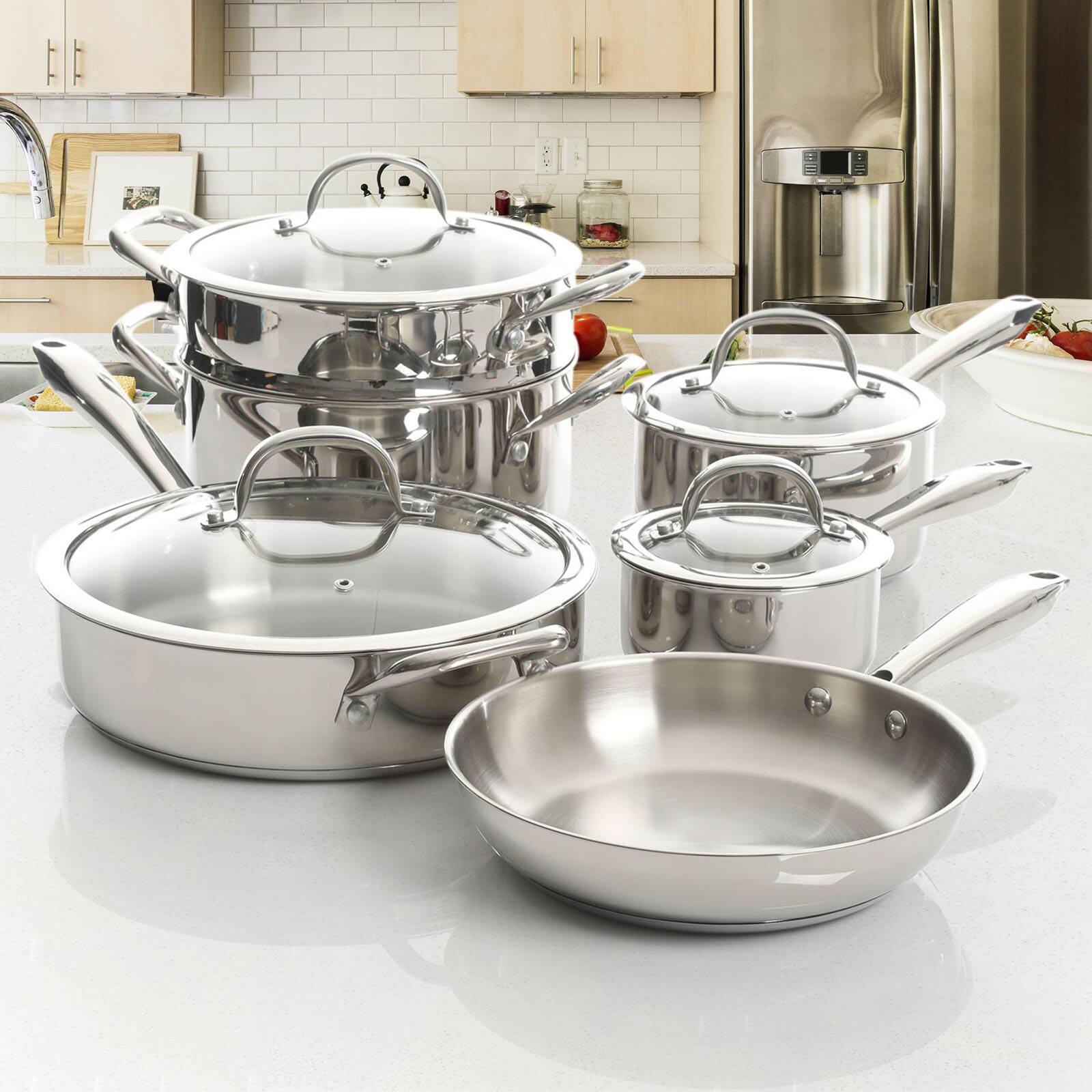 Kenmore® Elite Devon 10-Piece Heavy Gauge Stainless Steel Cookware Set