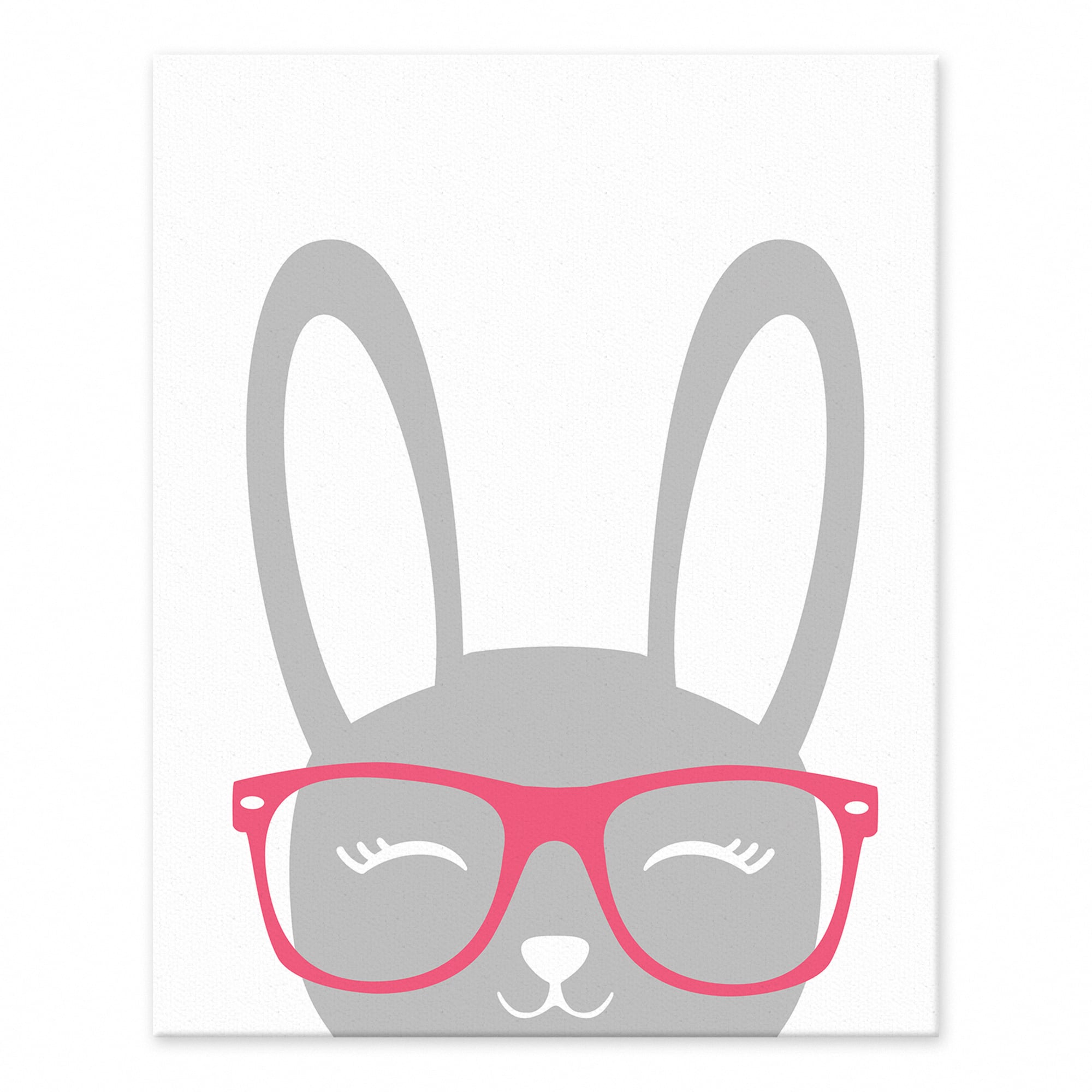 Happy Bunny with Glasses Tabletop Canvas Art 