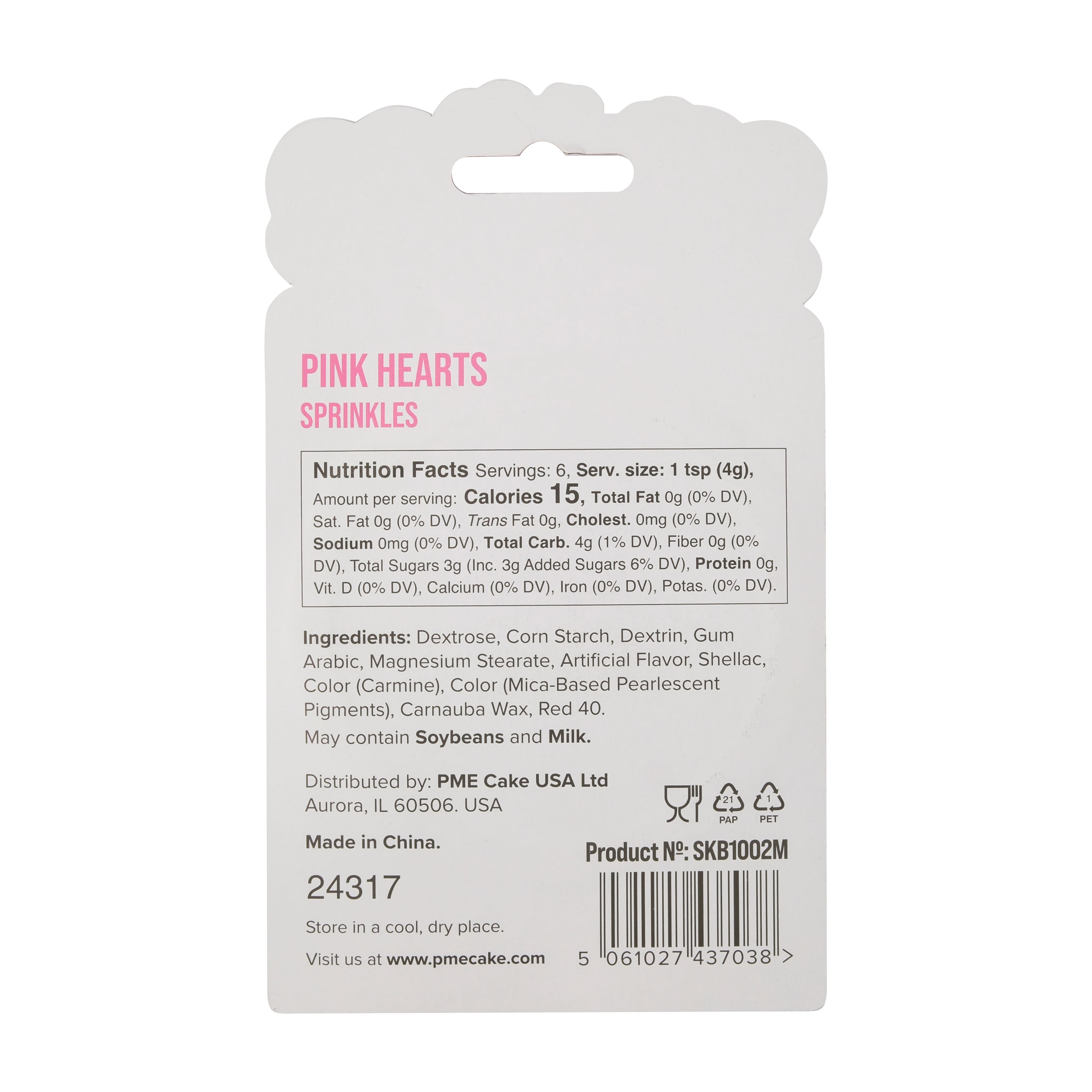 PME Cake Sweet Street&#x2122; Pink Hearts Sprinkles