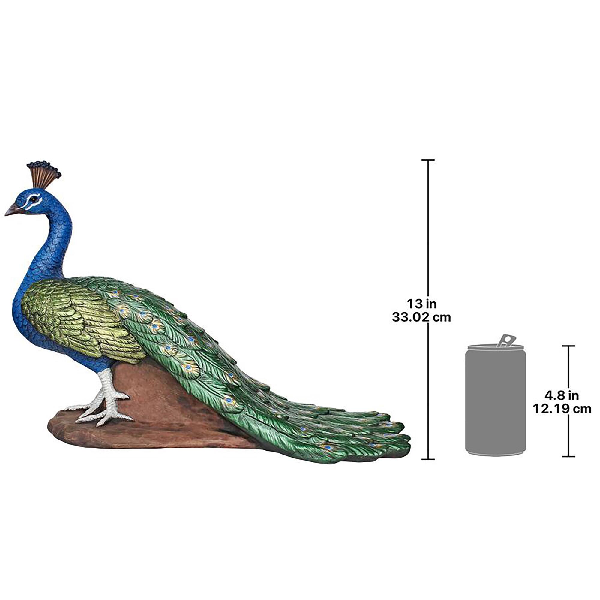Design Toscano 13&#x22; The Regal Peacock Garden Statue