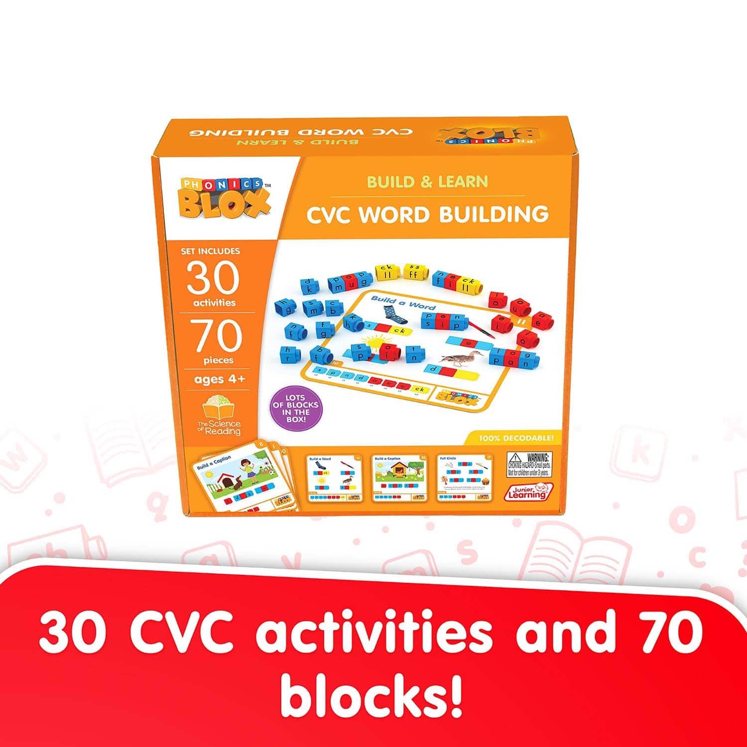 Junior Learning® CVC Word Building Phase 2 Rainbow Phonics Set
