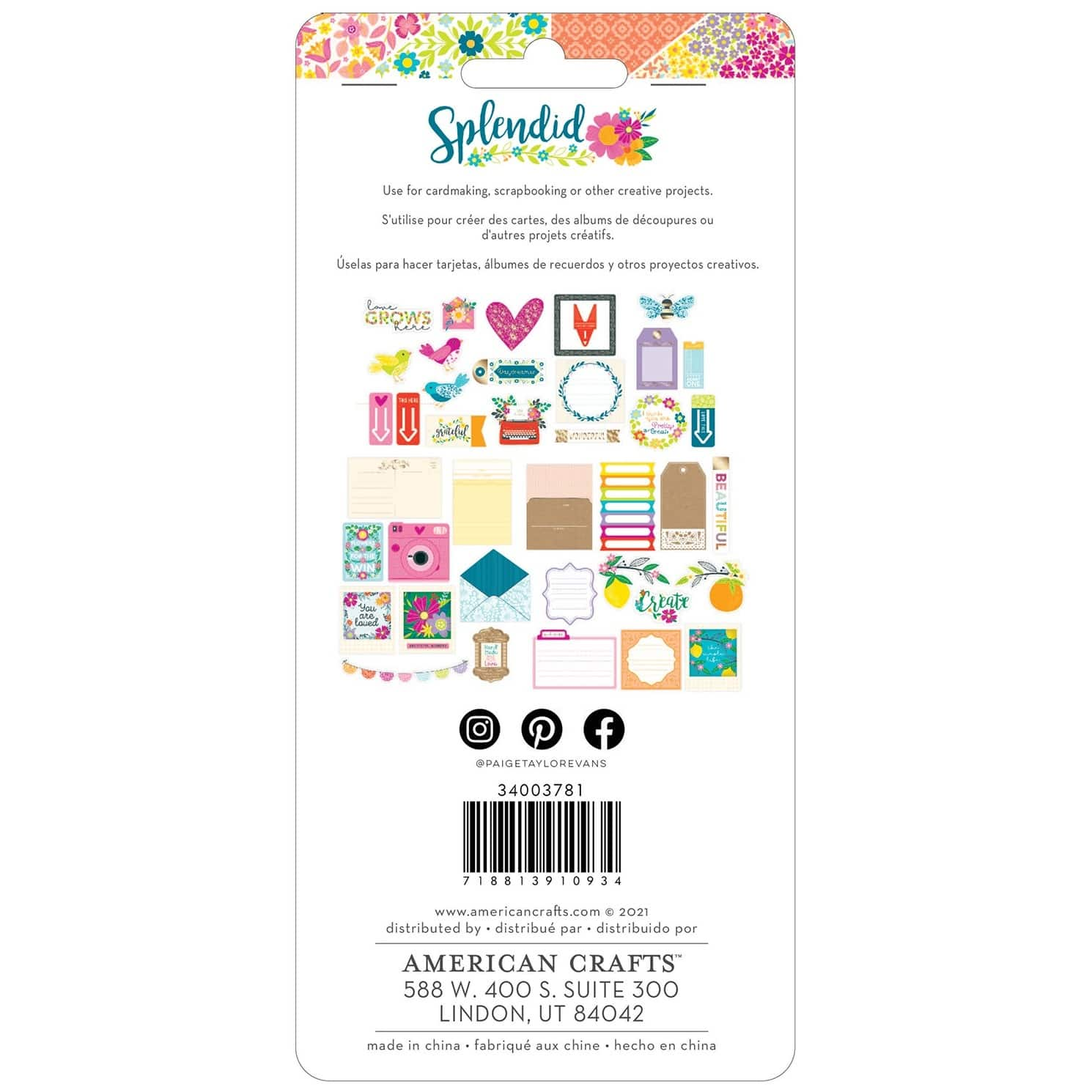 American Crafts&#x2122; Paige Evans Splendid Ephemera Cardstock Die-Cuts