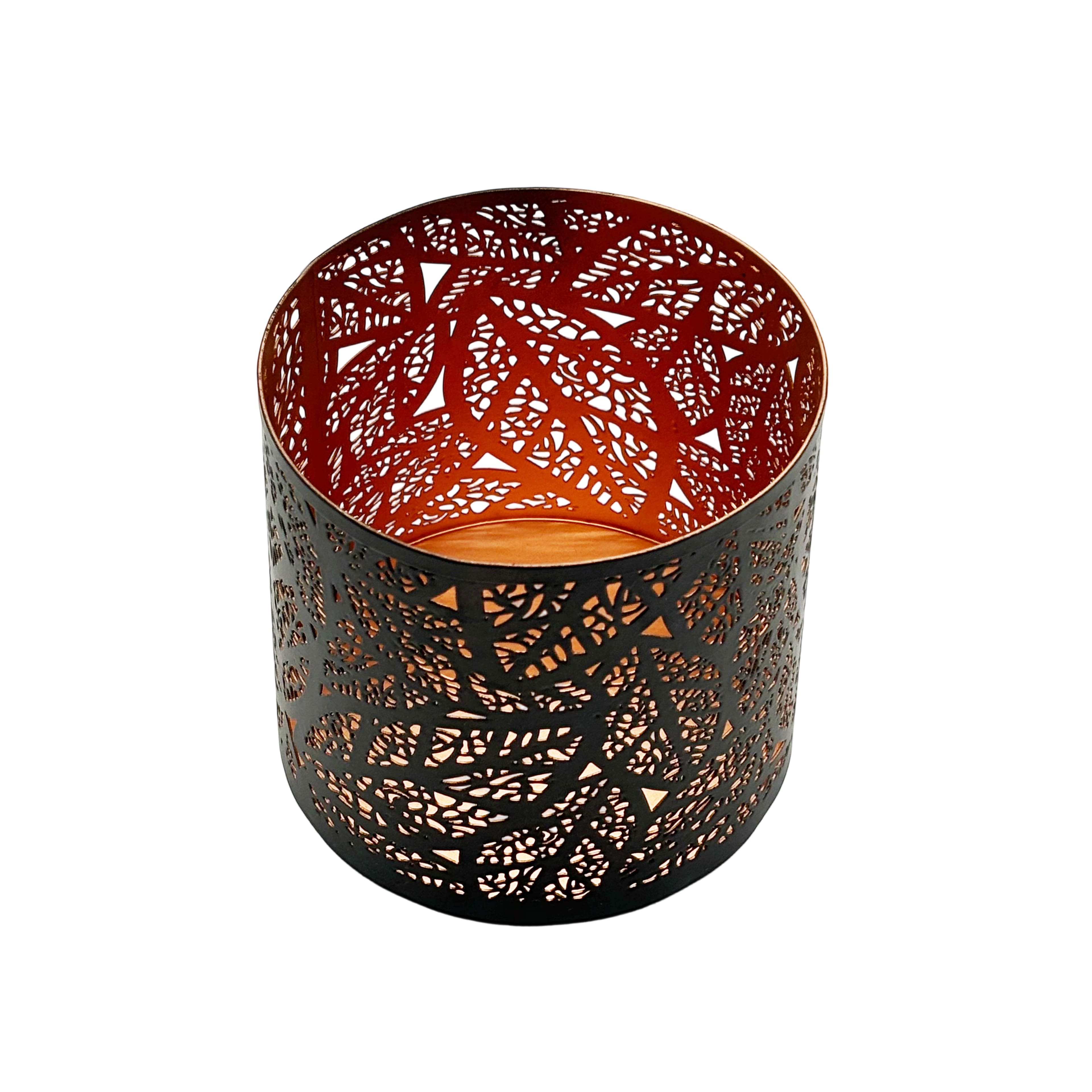 4&#x22; Black Leaf Metal Candle Holder by Ashland&#xAE;