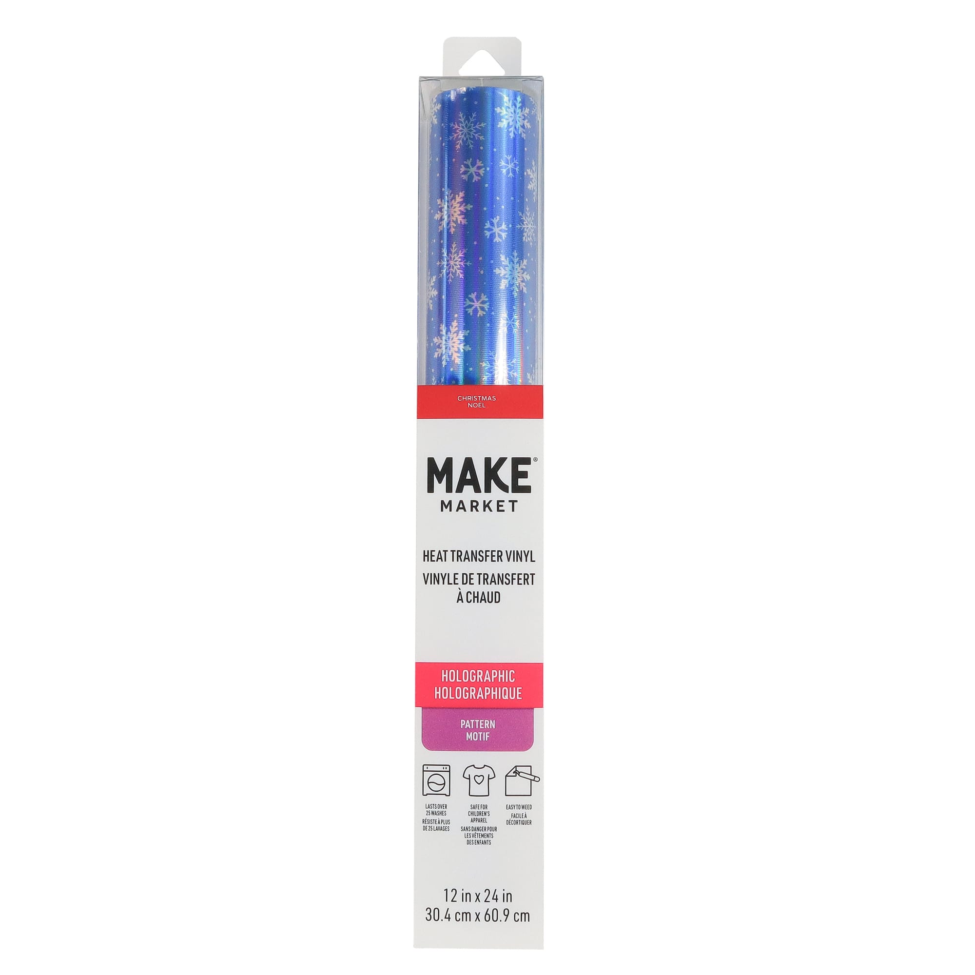 Holographic Snowflake Heat Transfer Vinyl by Make Market&#xAE;