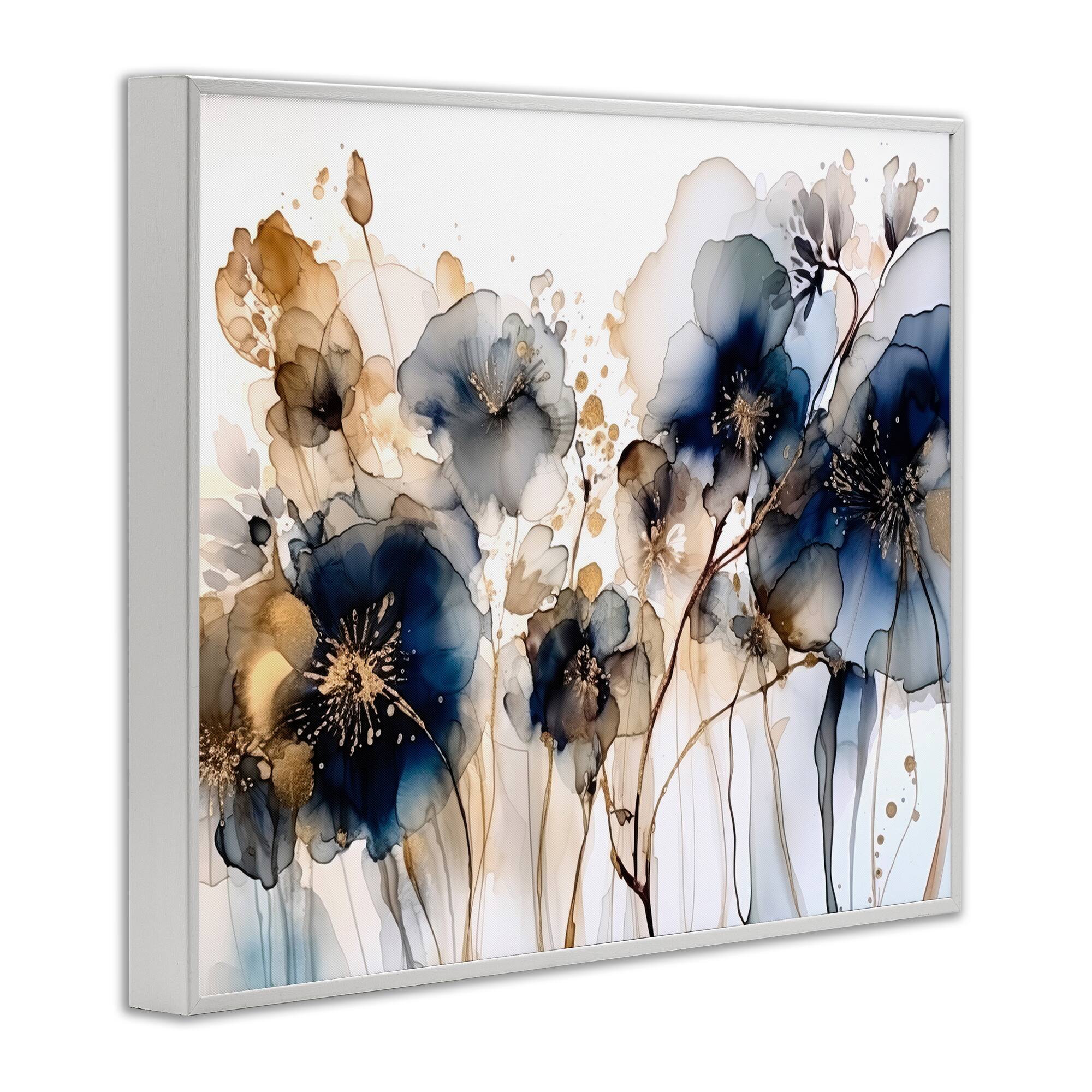 Stupell Industries Navy & Gold Abstraction Framed Giclee Art