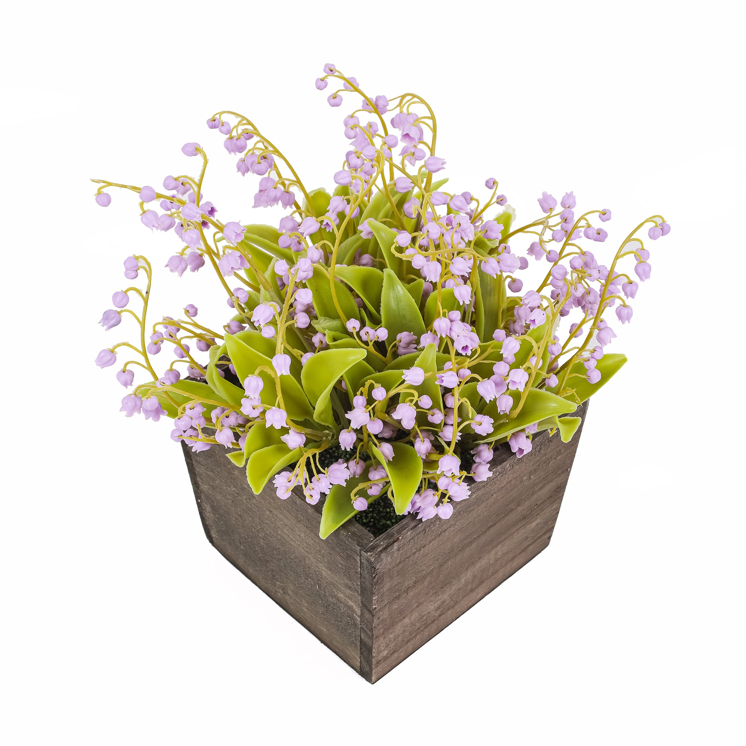 10&#x22; Lily-Of-The-Valley Flowers In Wood Box