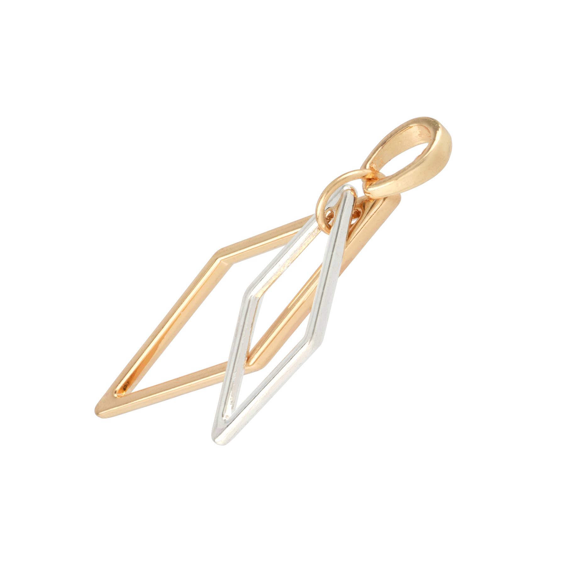 Gold &#x26; Silver Diamond Overlap Pendant by Bead Landing&#x2122;