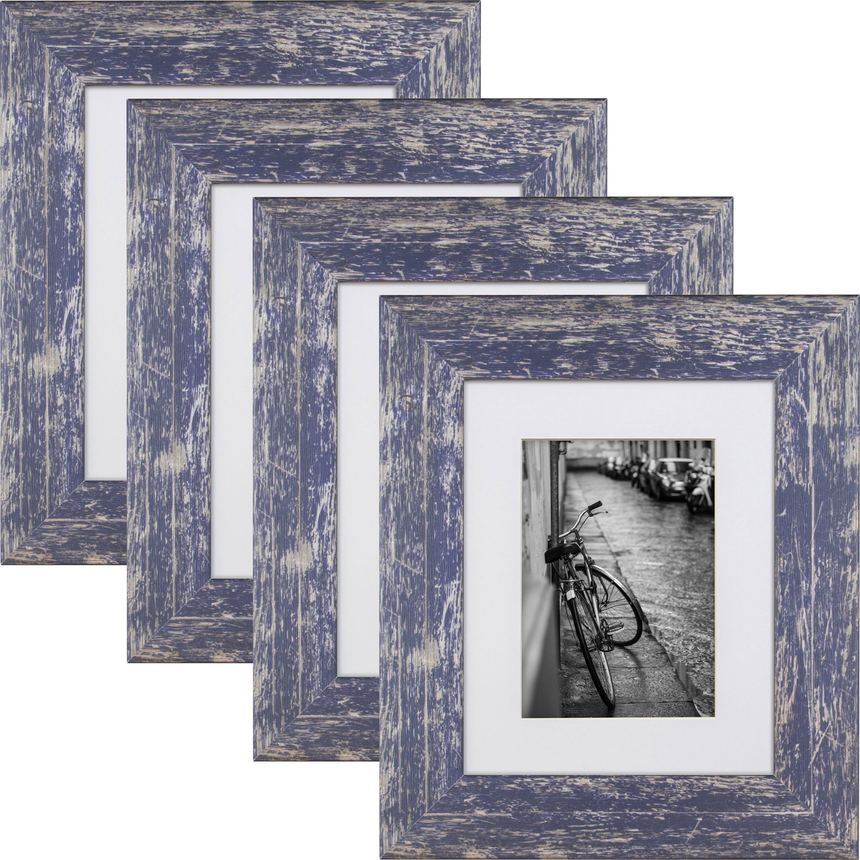 4 Pack Craig Frames American Barn Independence Blue Picture Frame with Mat