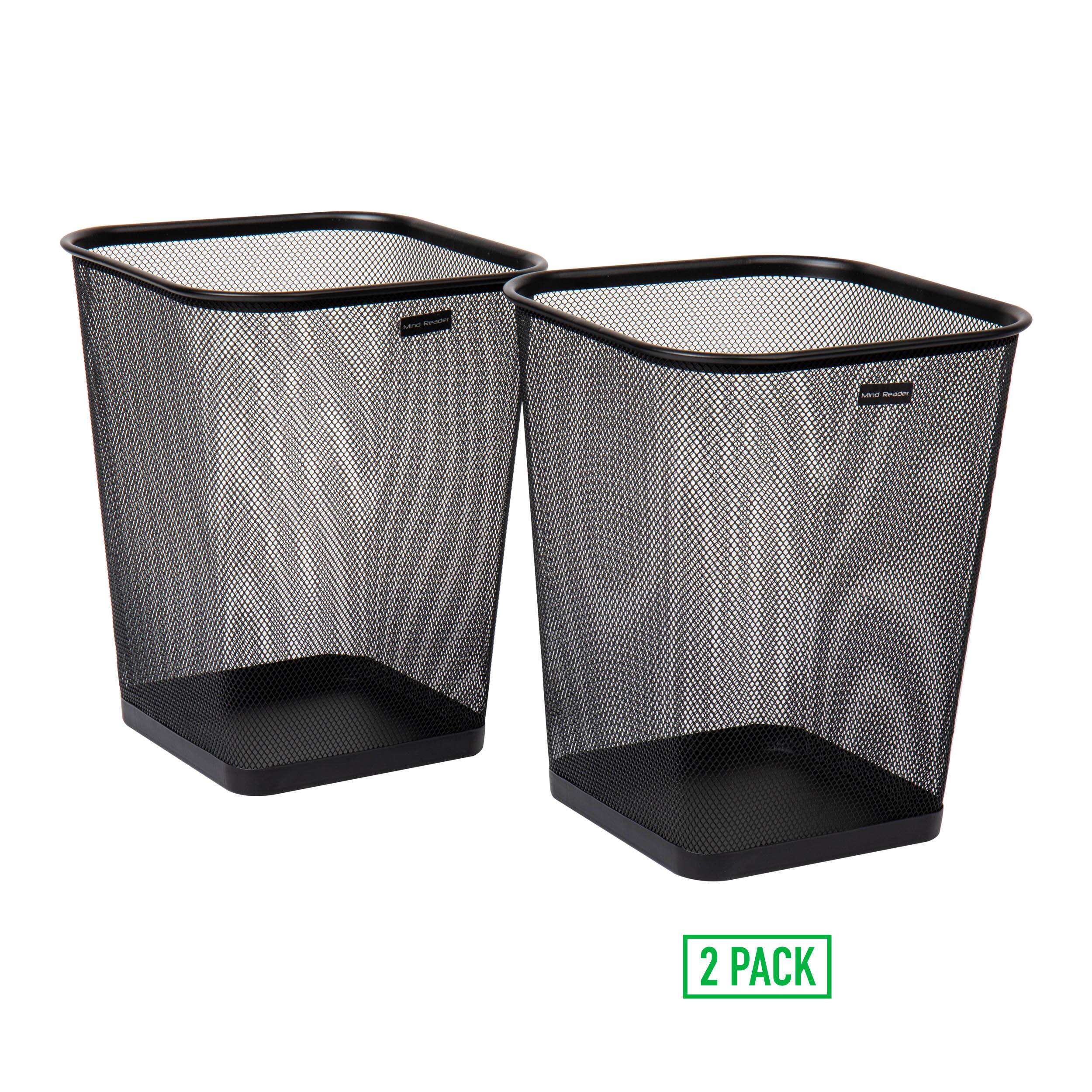 Mind Reader 2 Piece Square Metal Mesh Waste Basket Set