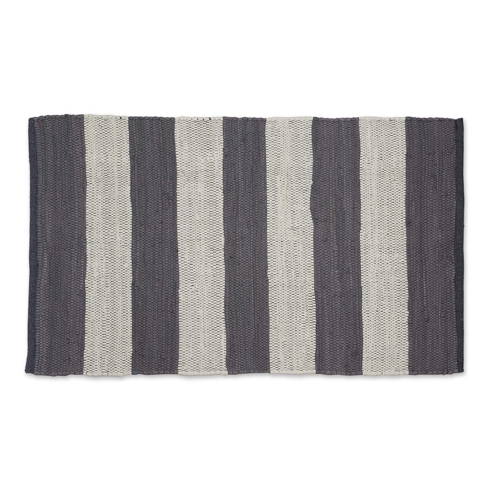 DII® Gray & White Stripe Rag Rug, 2ft. x 3ft.
