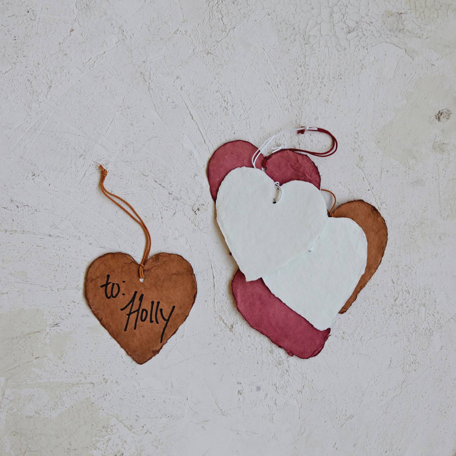 Hello Honey&#xAE; Handmade Recycled Paper Heart Gift Tag Set