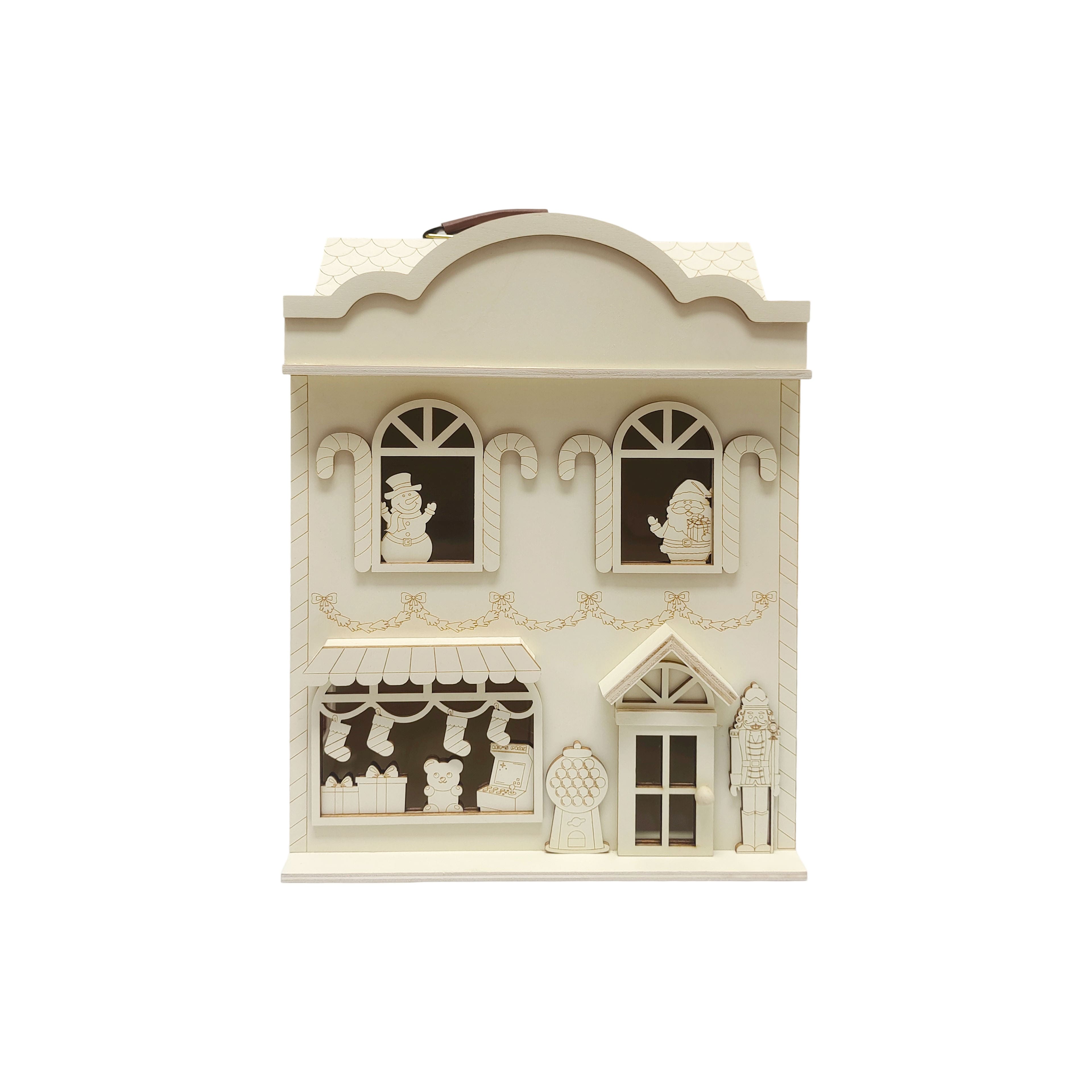 12&#x22; Christmas Shop DIY Wood Dollhouse by Make Market&#xAE;