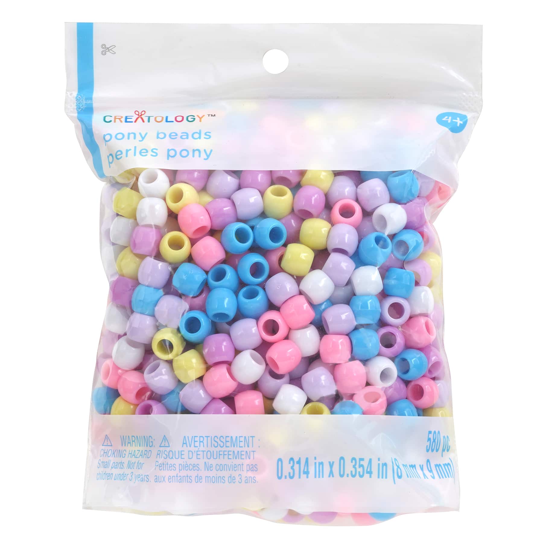 12 Packs: 580 ct. (6,960 total) Pastel Mixed Pony Beads by Creatology™