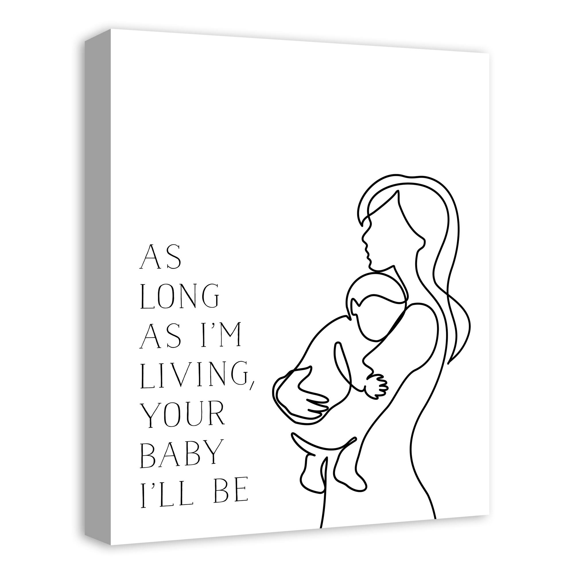 My Baby You'll Be Outline Canvas Wall Art