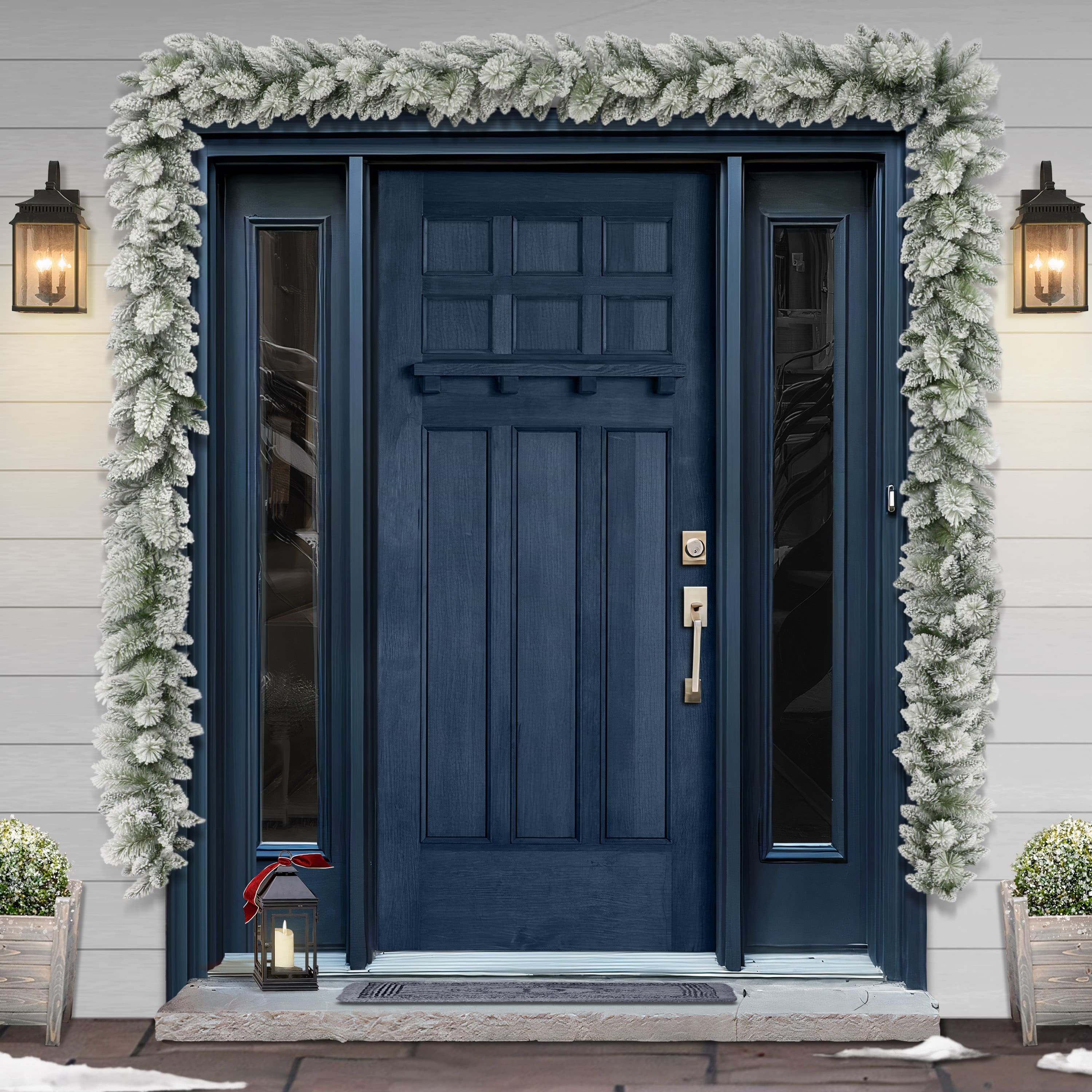 20ft. Flocked Spruce Garland