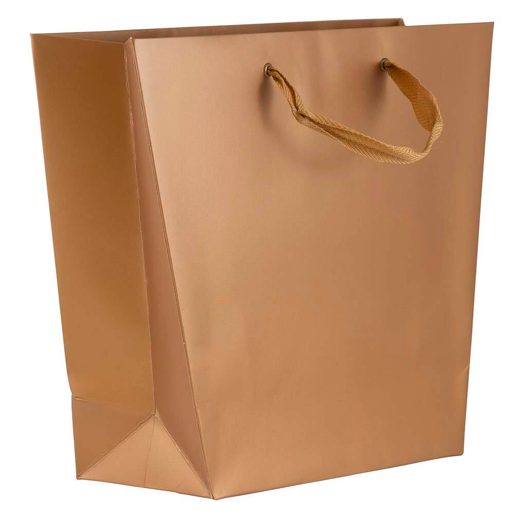 JAM Paper Metallic Copper Matte Trapezoid Gifts Bags, 100ct.