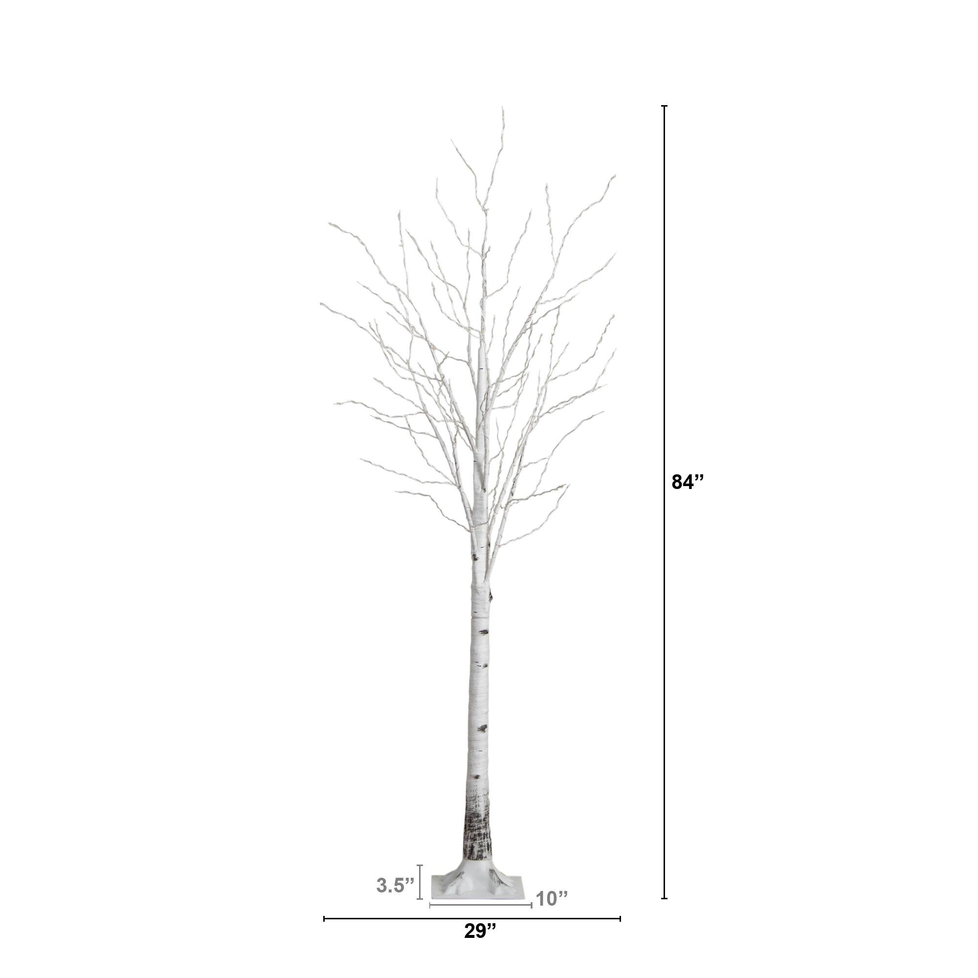 7ft. Pre-Lit White Birch Artificial Christmas Tree, Warm White LED Lights