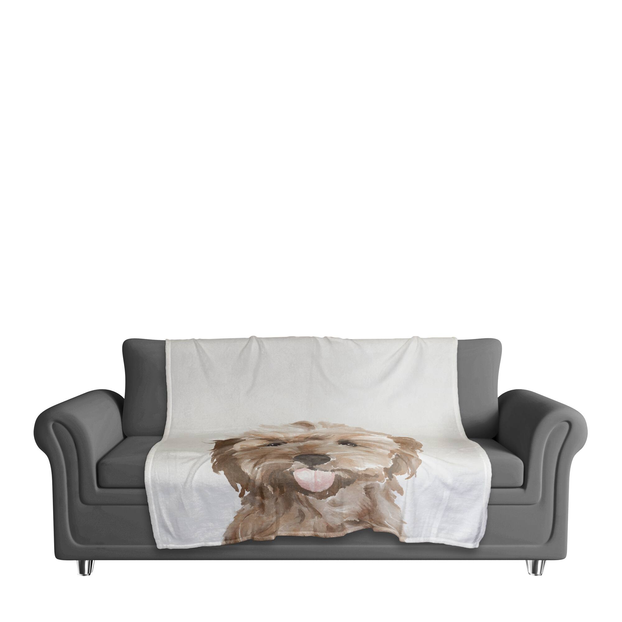 50&#x22; x 60&#x22; Sweet Puppy Coral Fleece Blanket