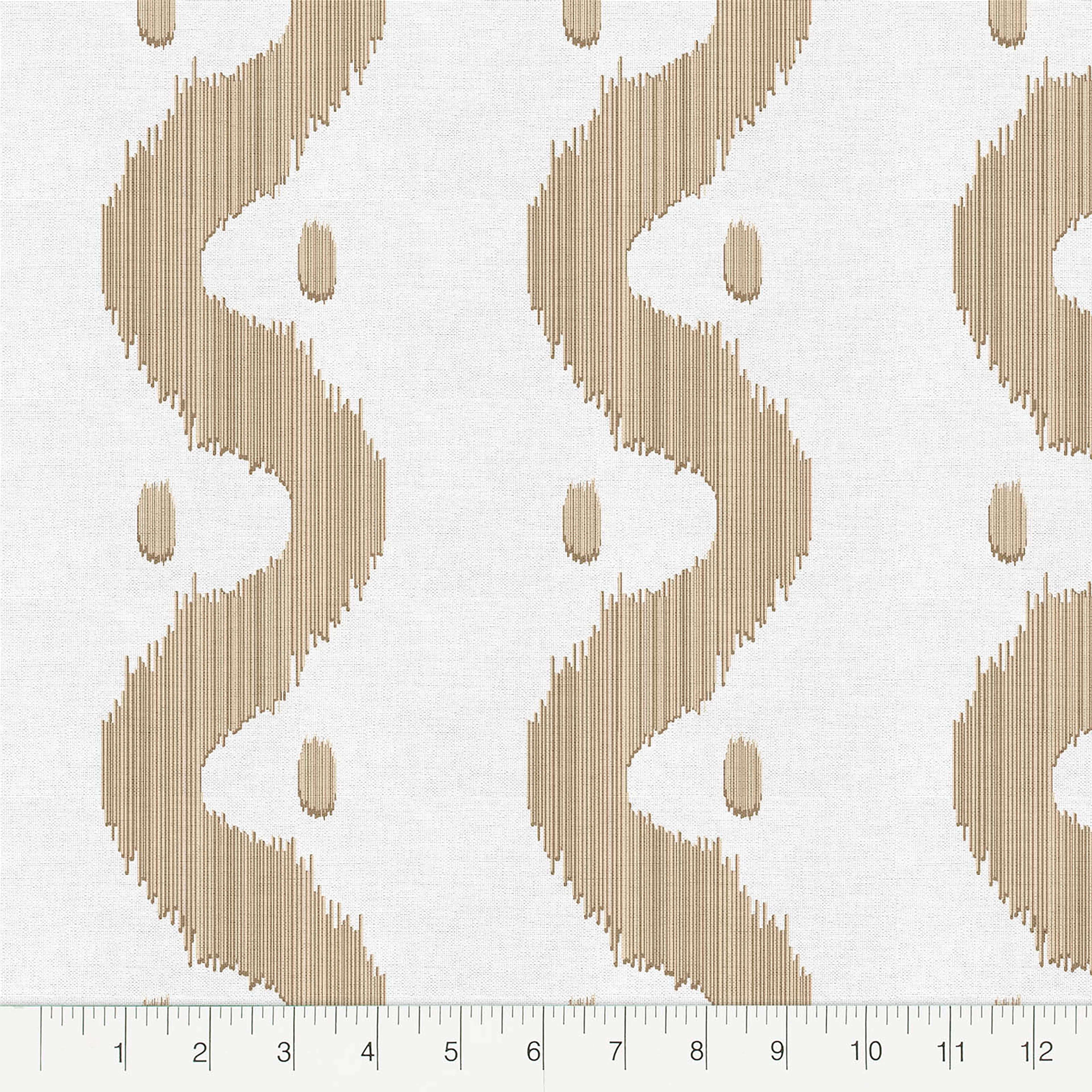 Madcap Cottage Prints Charming Tan Wavy Lines &#x26; Dots Cotton Fabric