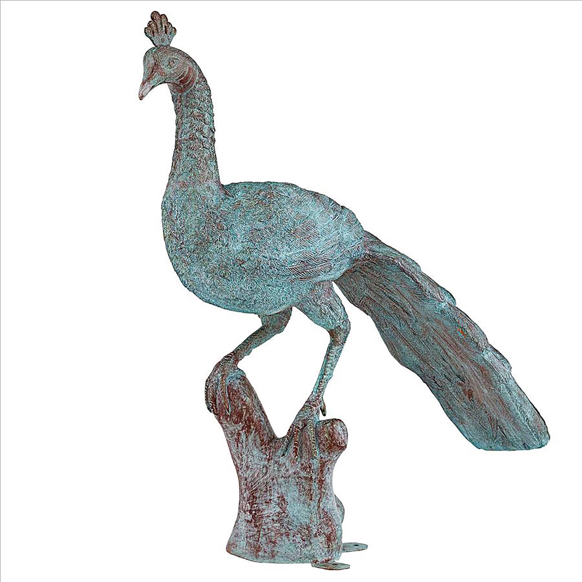 Design Toscano 33.5&#x22; Pleasant Peacock Cast Bronze Garden Statue
