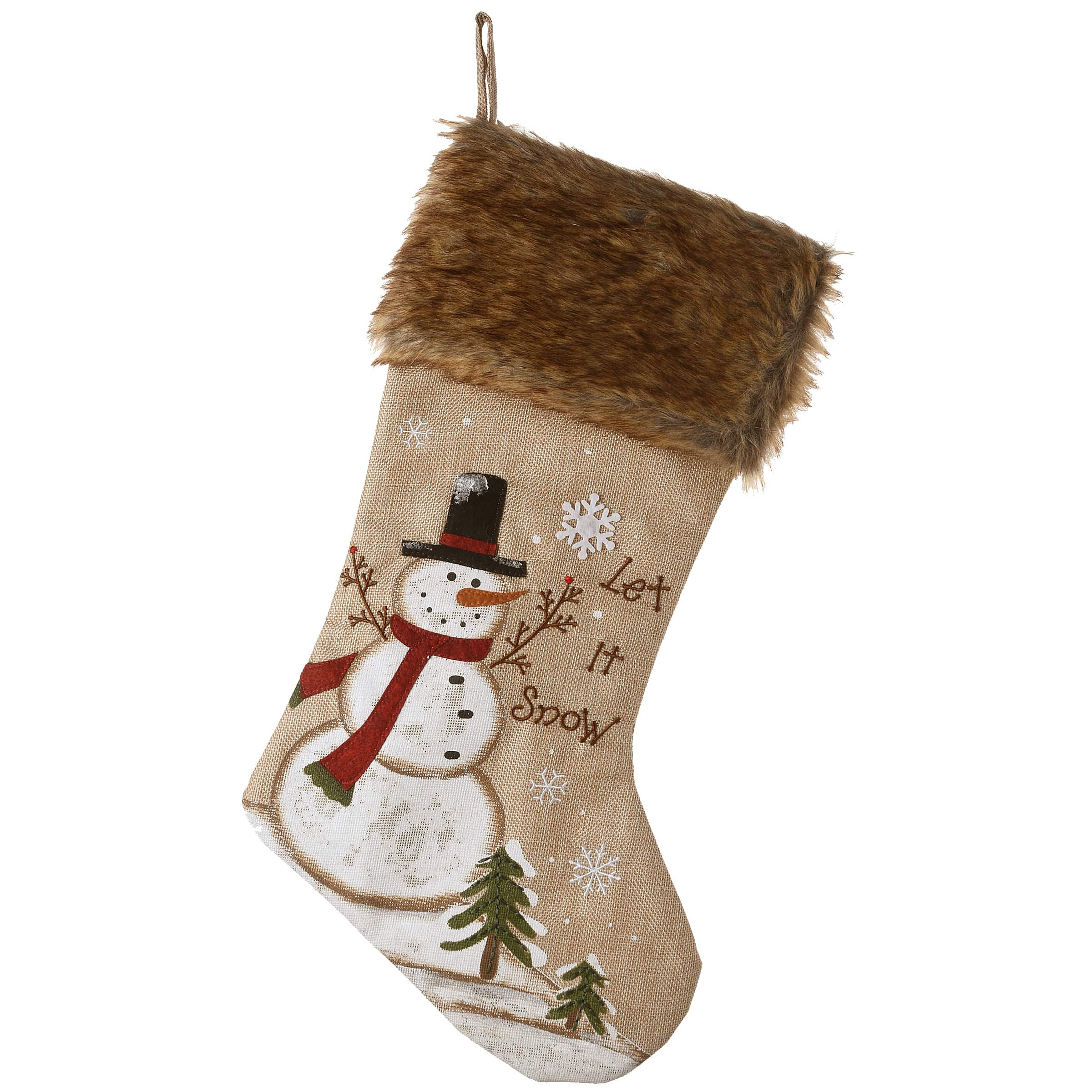 21" Alpine Collection Black Hat Snowman Stocking