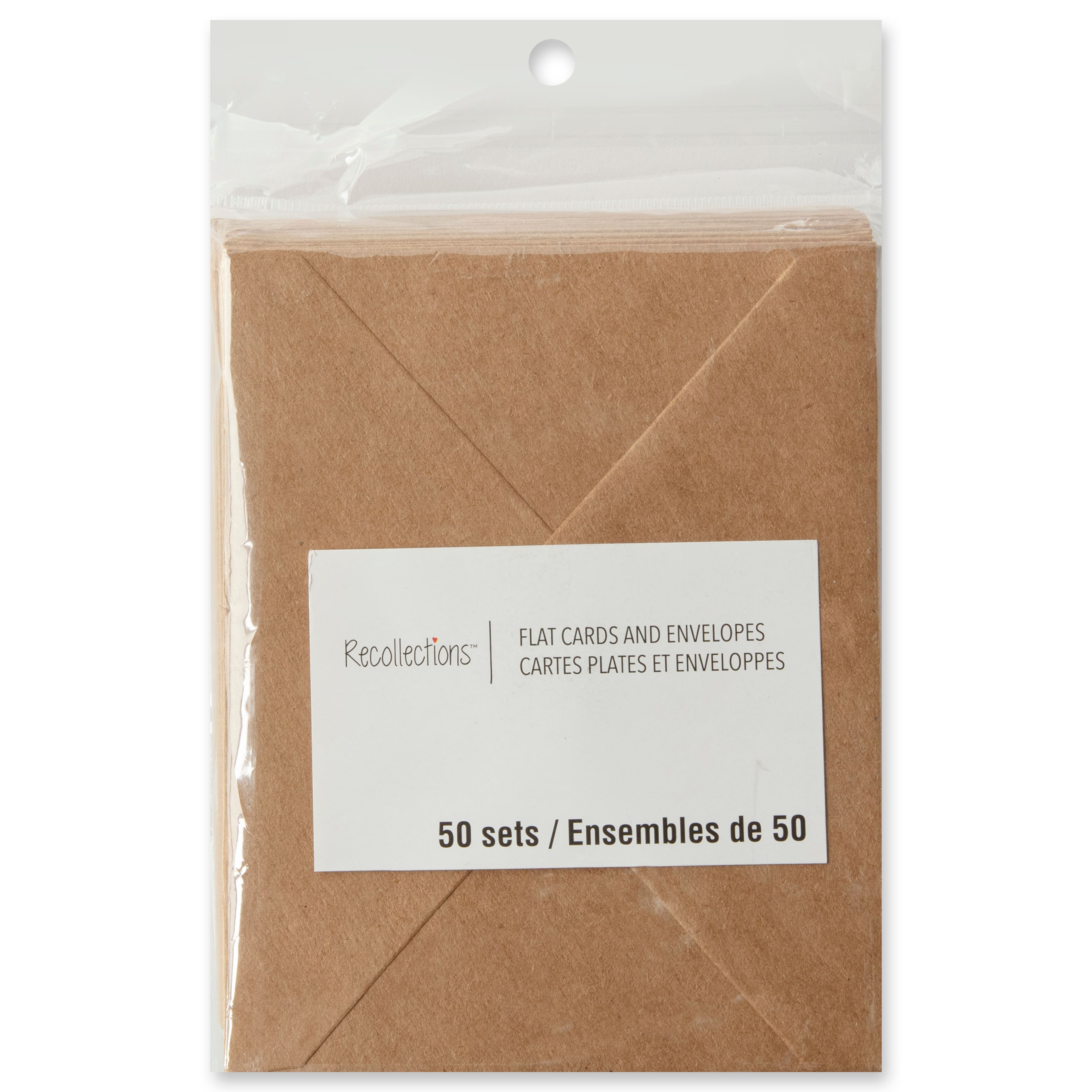 12 Packs: 50 ct. (600 total) 4.25" x 5.5" Kraft Flat Cards & Envelopes by Recollections™