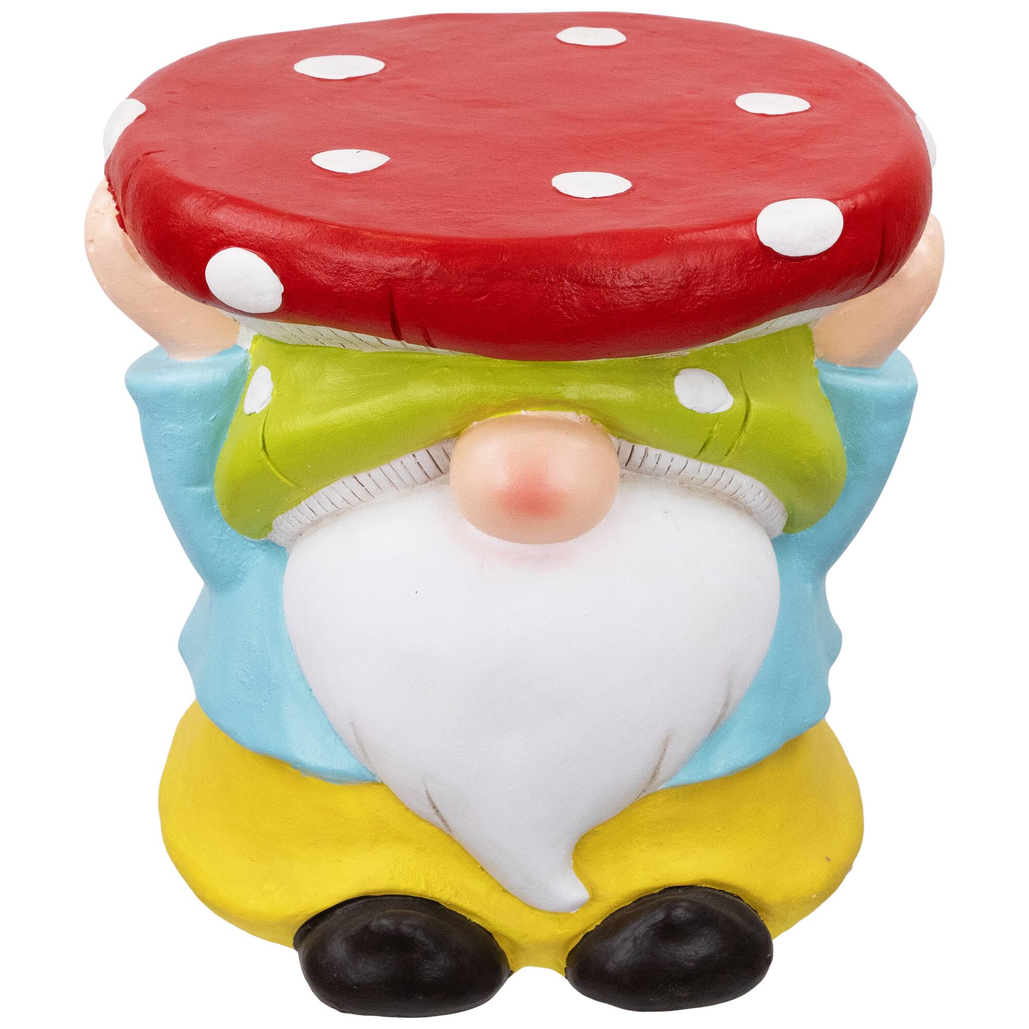 12.25&#x22; Gnome Mushroom Outdoor Garden Plant Stand