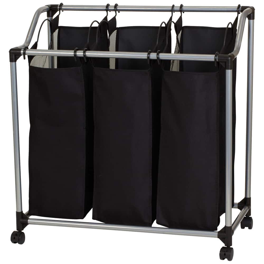 Household Essentials Rolling Mesh Triple Laundry Sorter
