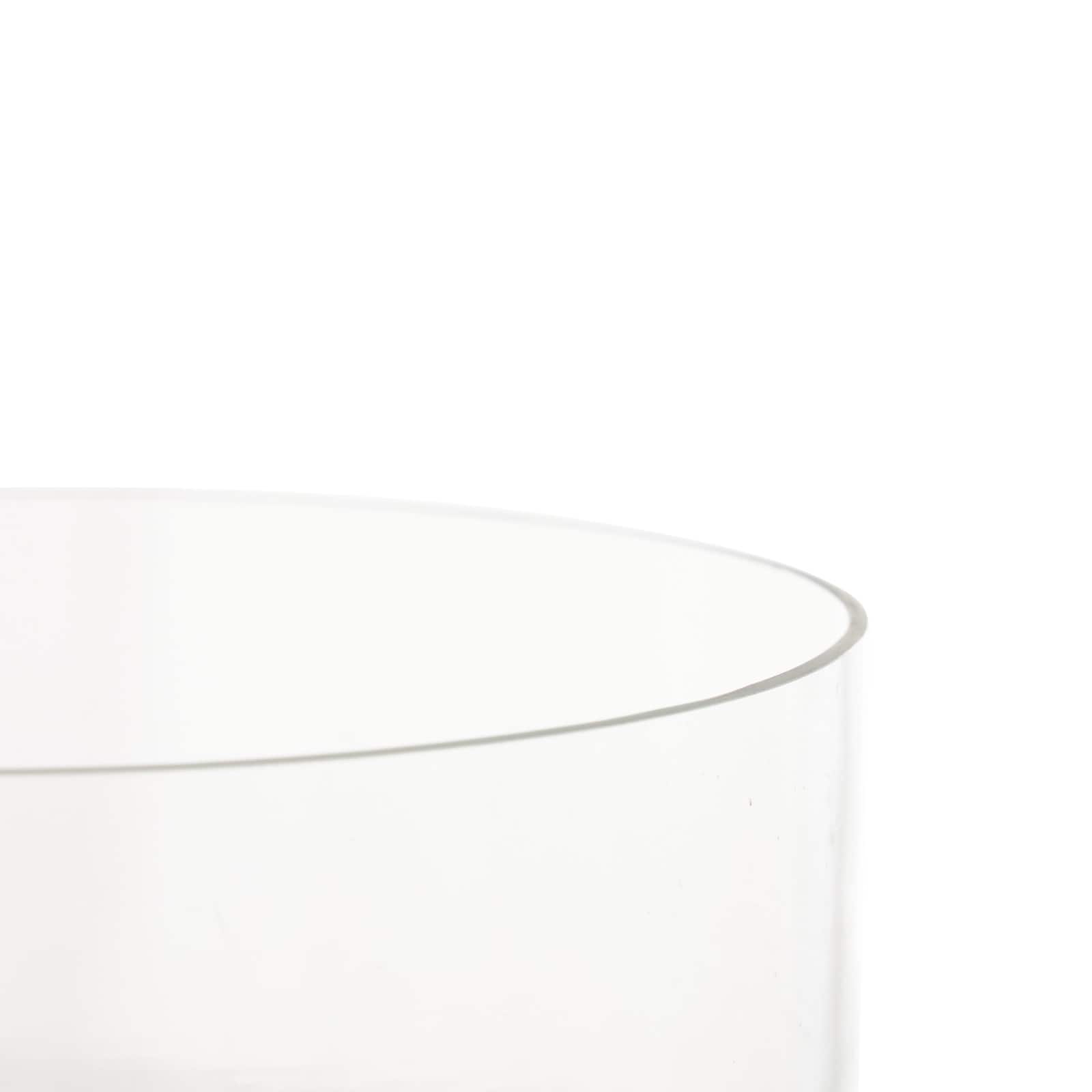 12" Clear Glass Wide Minimalistic Glass Vase