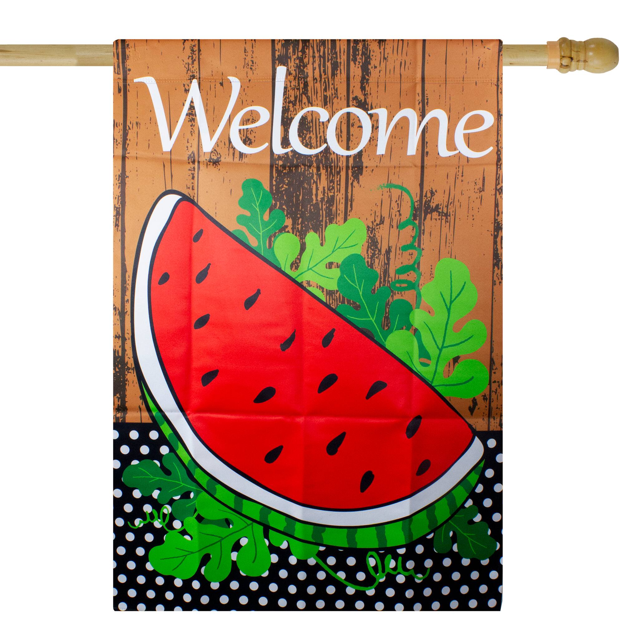 Welcome Watermelon Slice Spring Outdoor House Flag