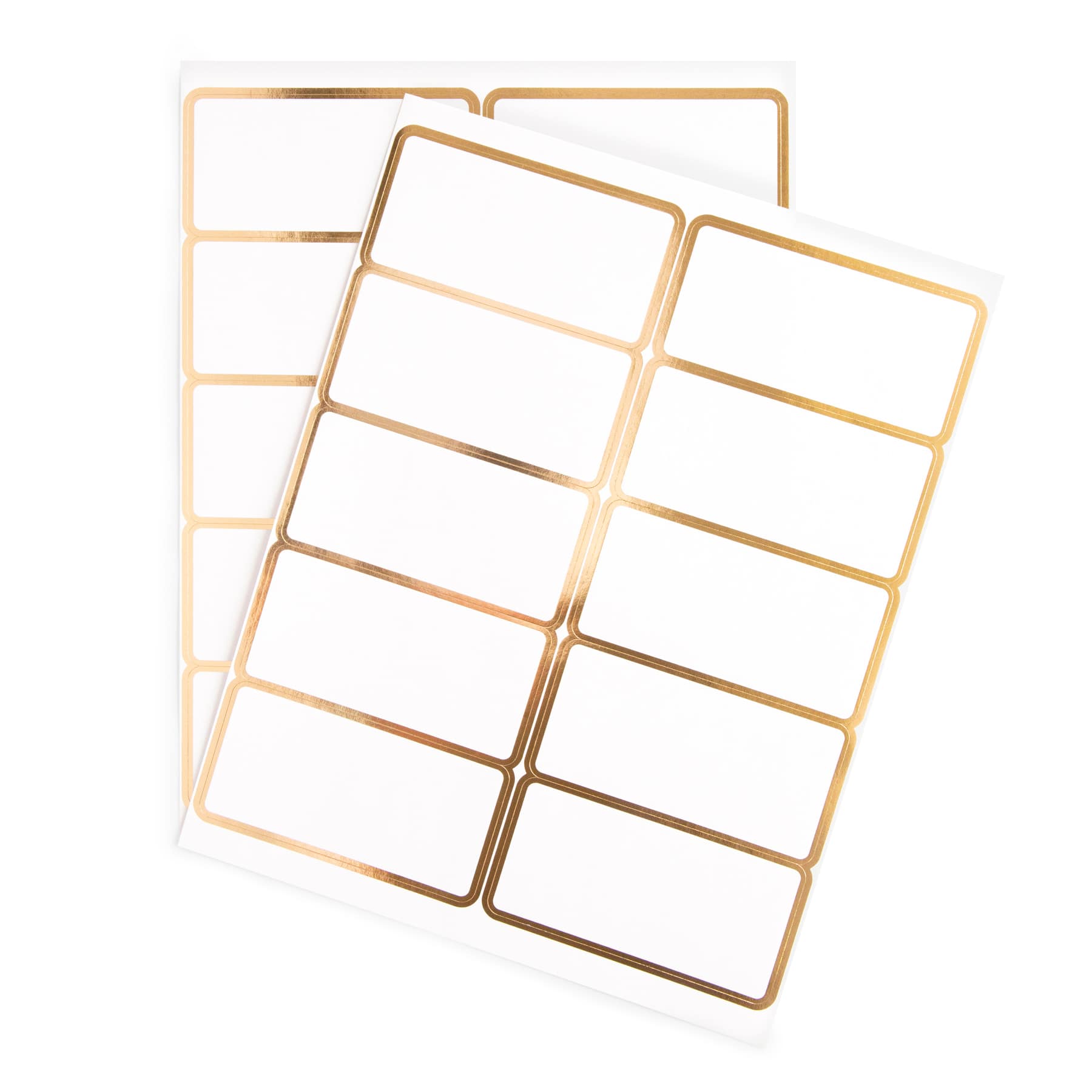 Custom printed shipping labels Metallic gold rectangle stickers quality x 50 