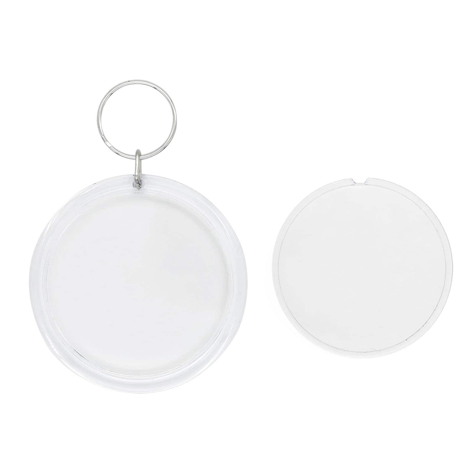 Bright Creations 20 Pieces Blank Clear Acrylic Keychains, Transparent Circle Dics 4 inch Diameter Round Keychains for DIY Craft Projects, Adult Unisex