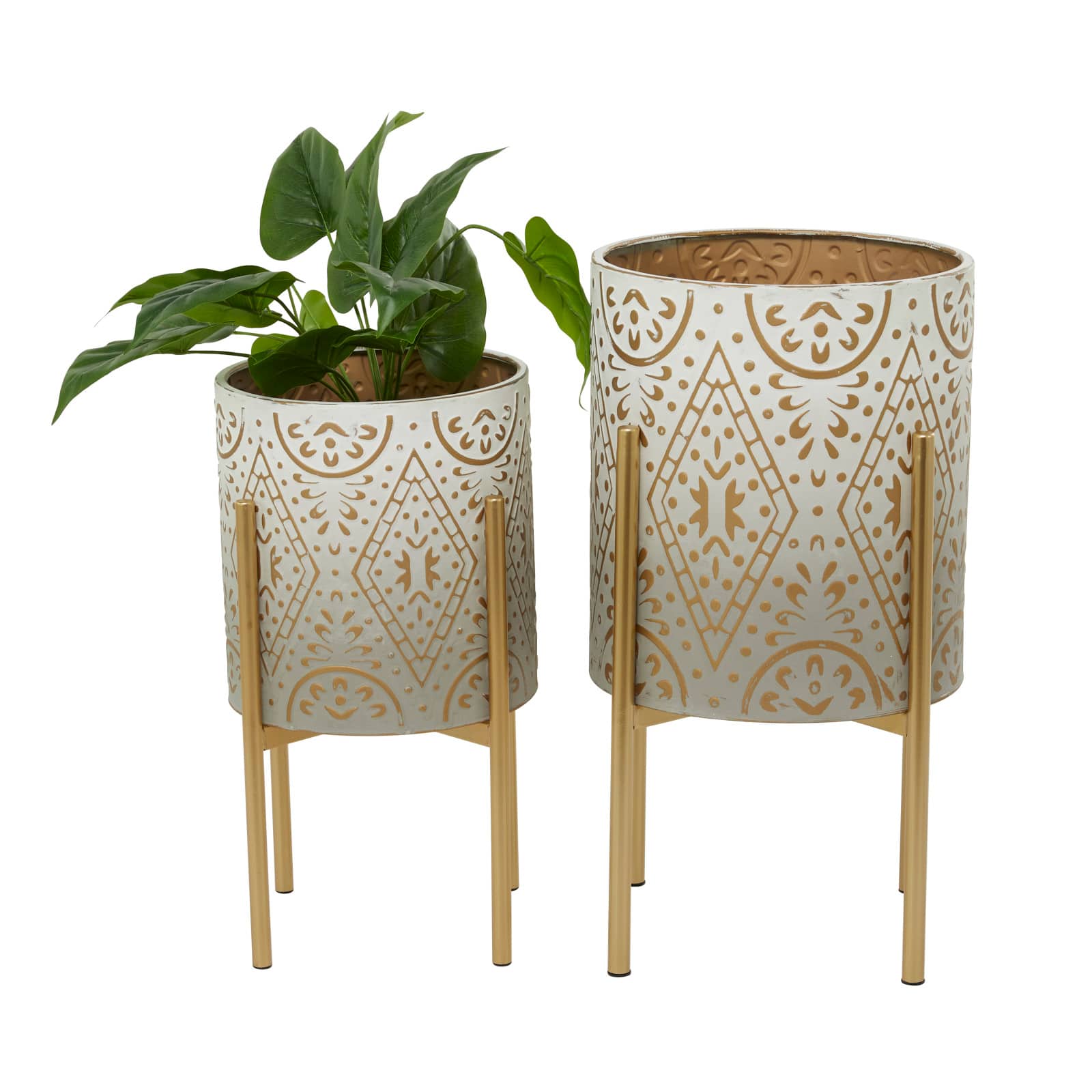 Brown Bohemian Planter, Set of 2" 23", 19"
