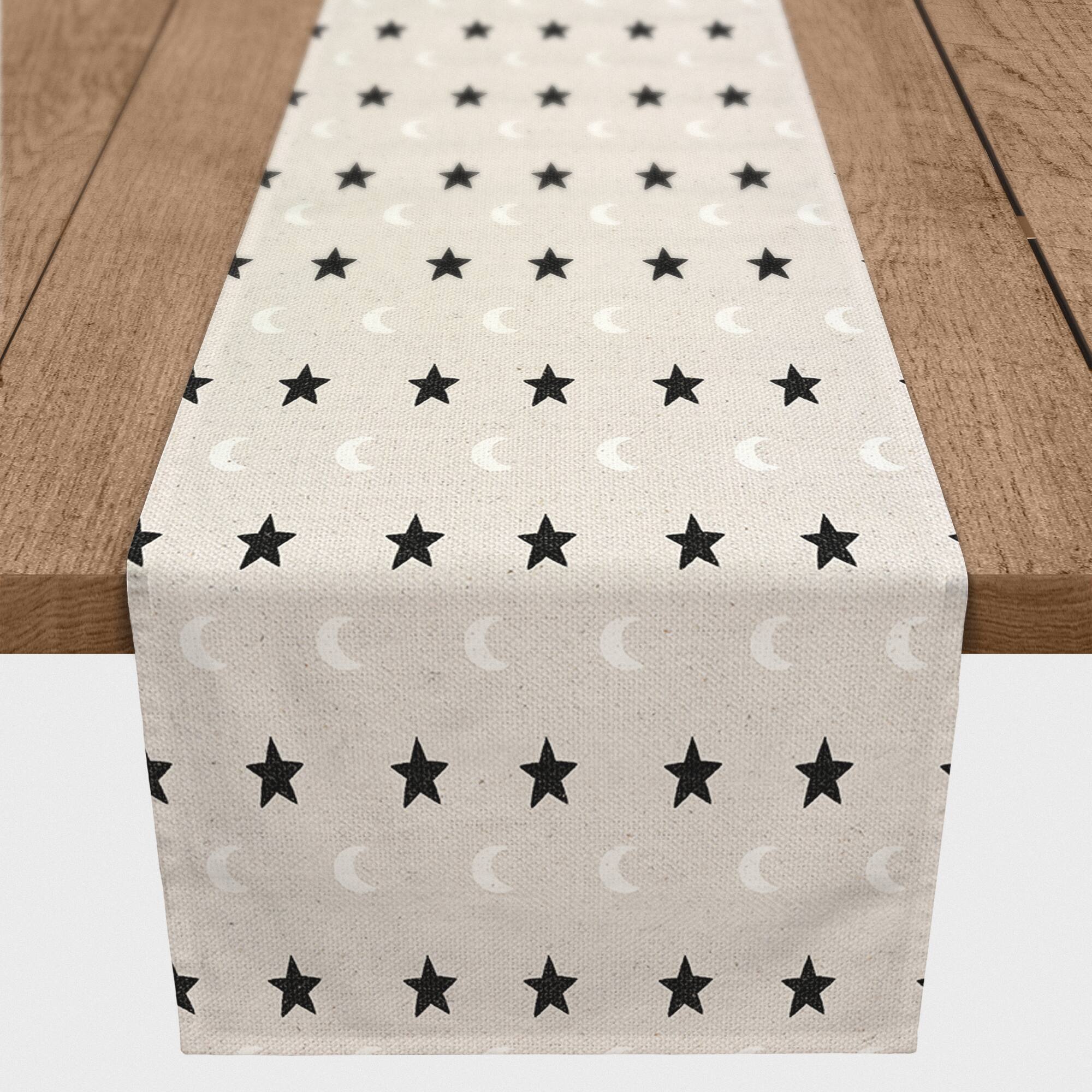 72&#x22; Moon And Stars Poly Twill Table Runner