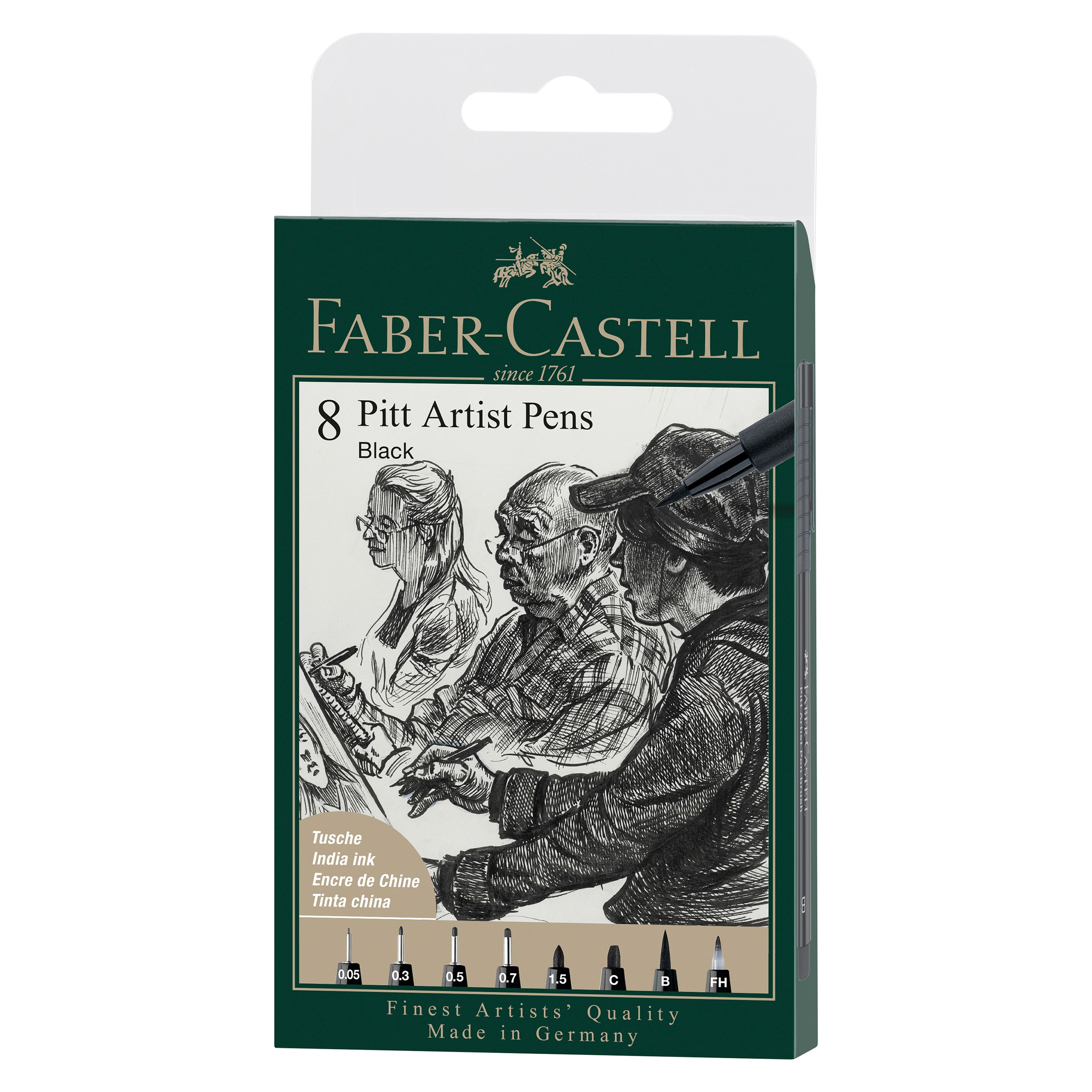 Faber-Castell&#xAE; 8-Piece Black Pitt Artist Pen Set