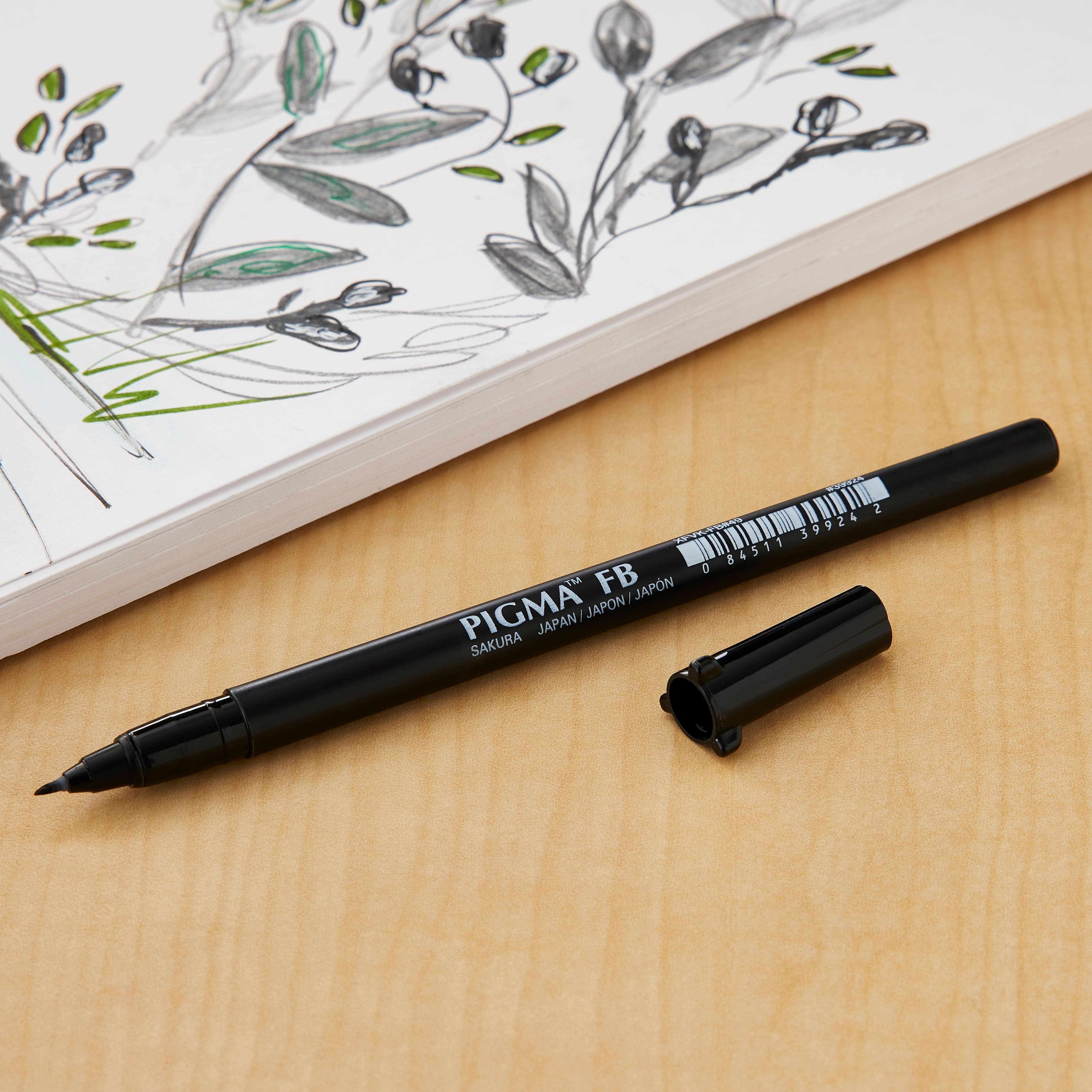 Sakura Black Pigma Professional Brush Pen Medium 2pk 