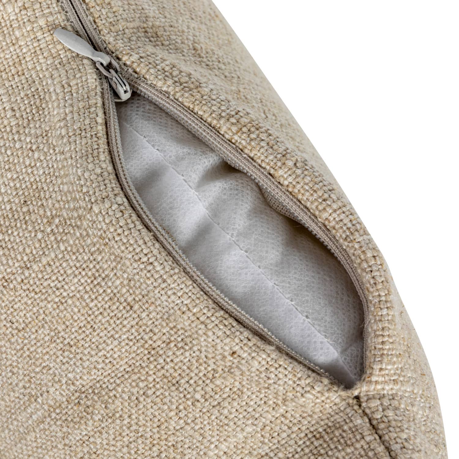 Hello Honey® Natural & Gray Snail "It's a Vibe" Embroidered Linen Blend Pillow