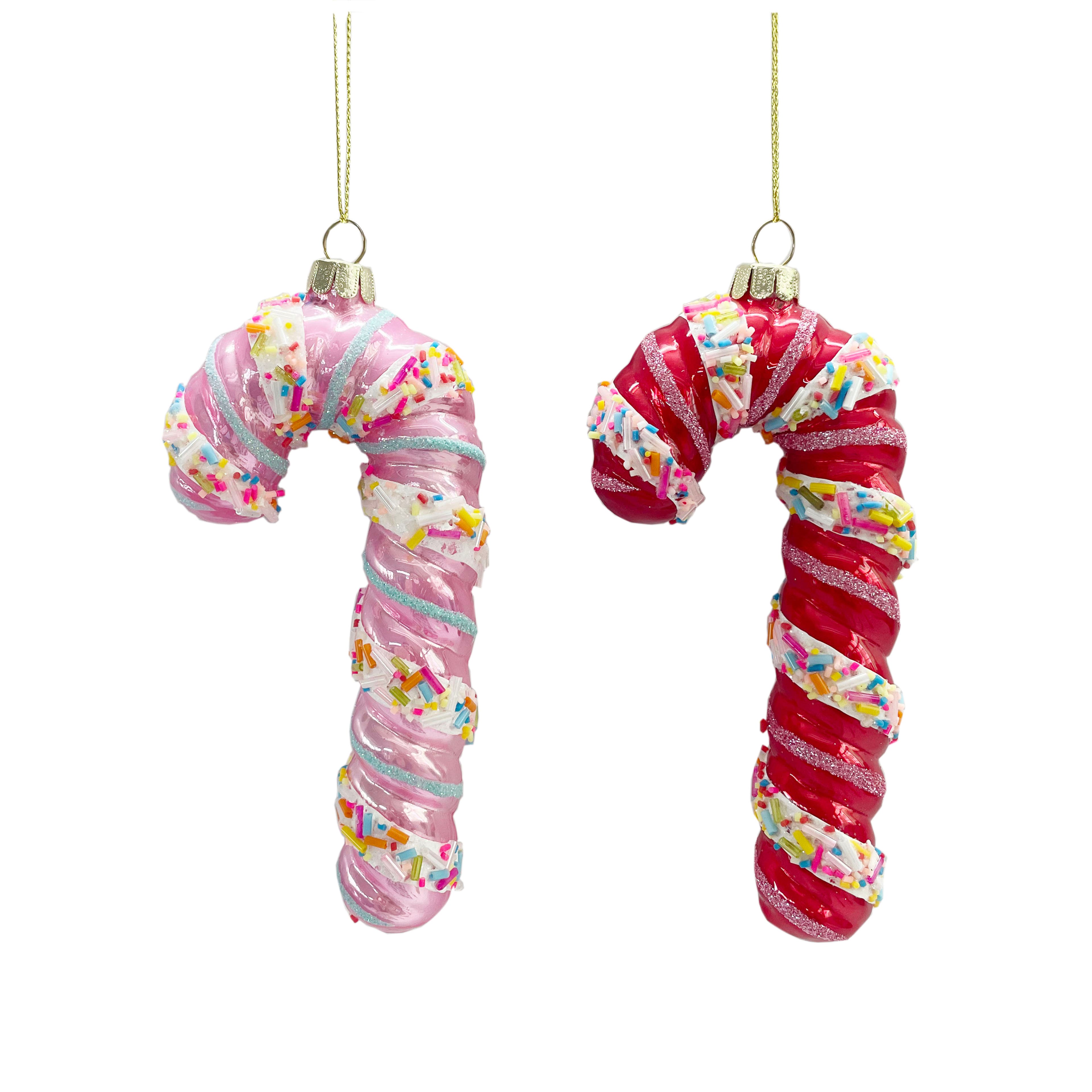 Assortiment d&#x27;ornements canne de bonbon en verre, 1 unit&#xE9; d&#x27;Ashland 