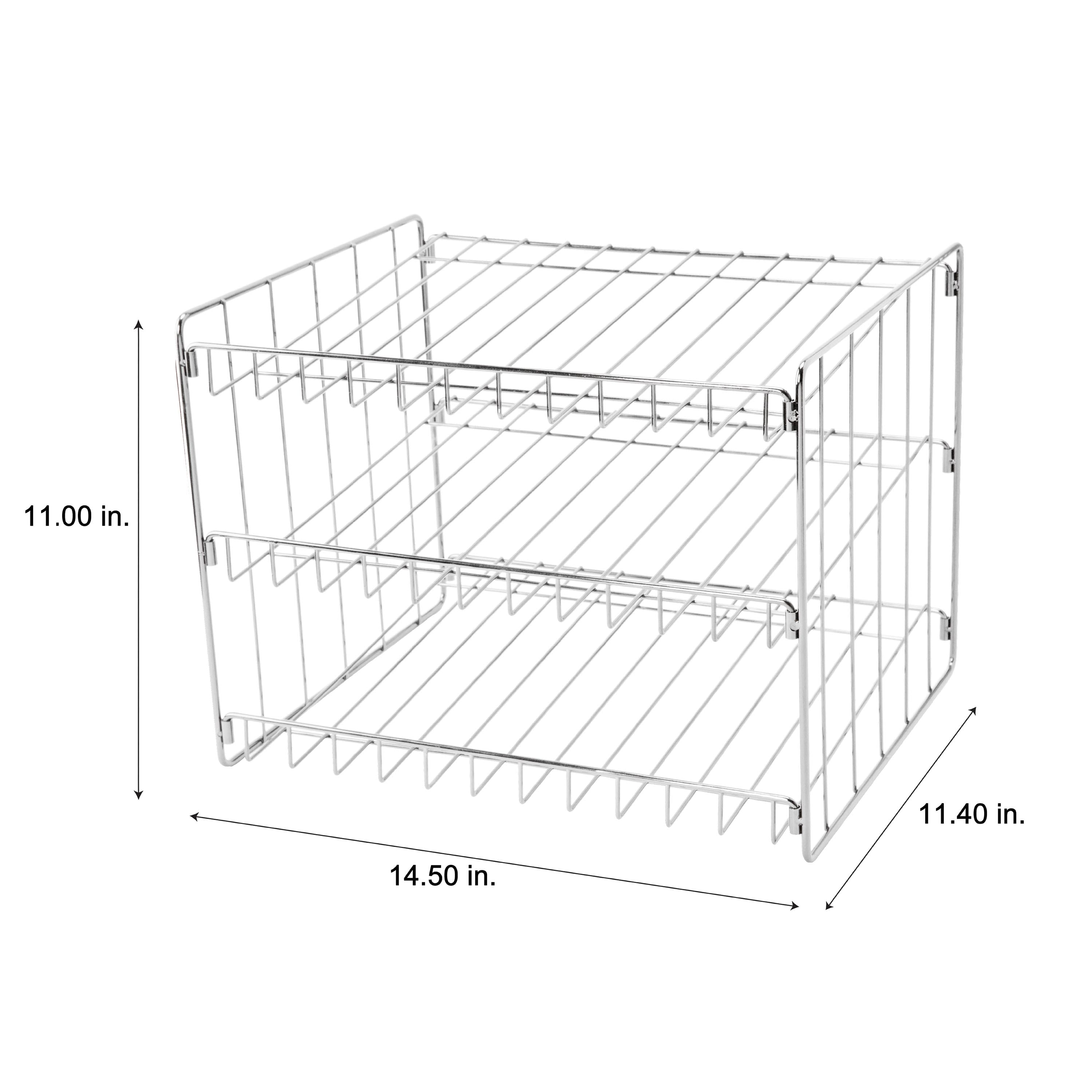 Kitchen Details 3-Tier Chrome Can Storage Organizer Rack