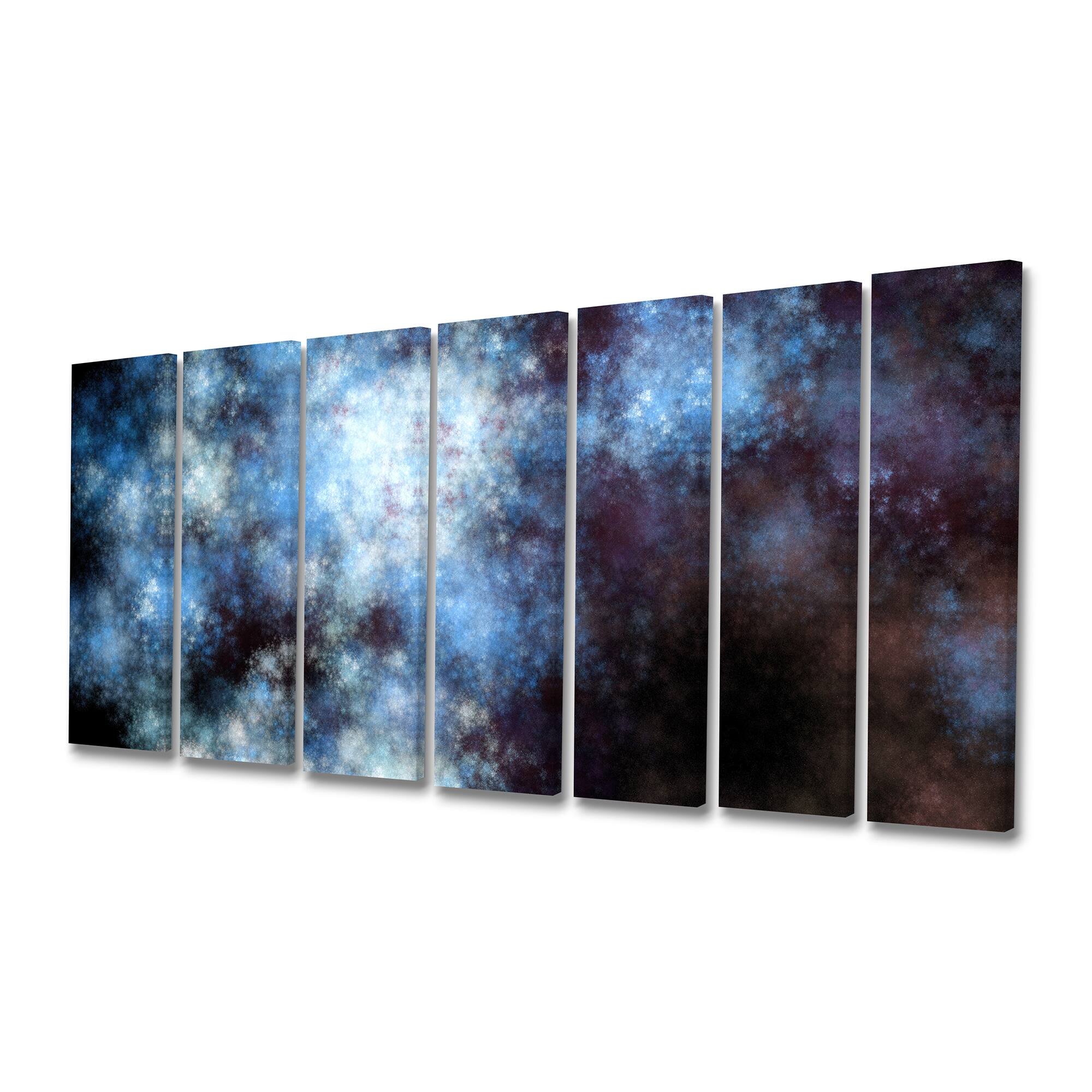 Designart - Blue White Starry Fractal Sky - Abstract Art on Canvas