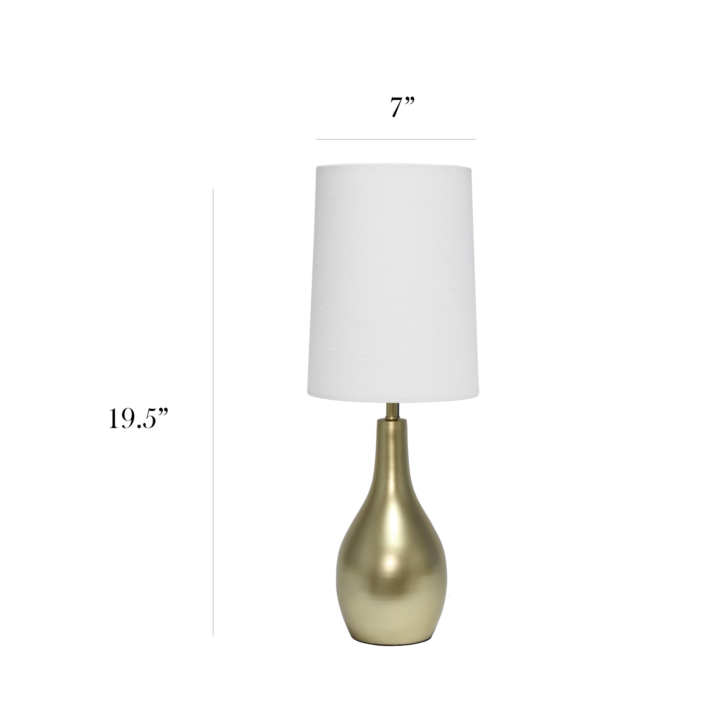 Simple Designs 19.5&#x22; Tear Drop Table Lamp with Fabric Drum Shade