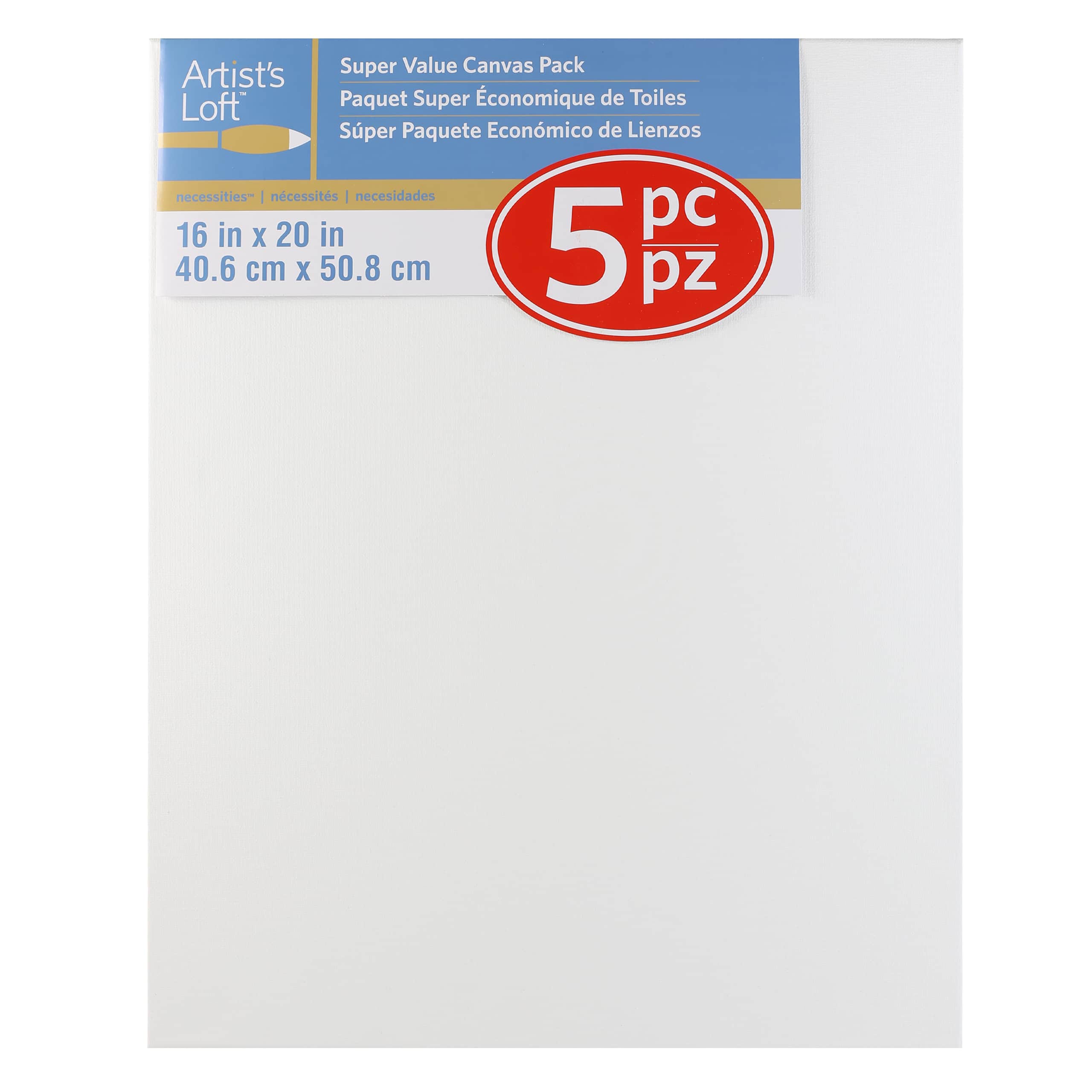 5 Pack 16&#x22; x 20&#x22;&#xA0;Super Value Canvas by Artist&#x27;s Loft&#xAE;