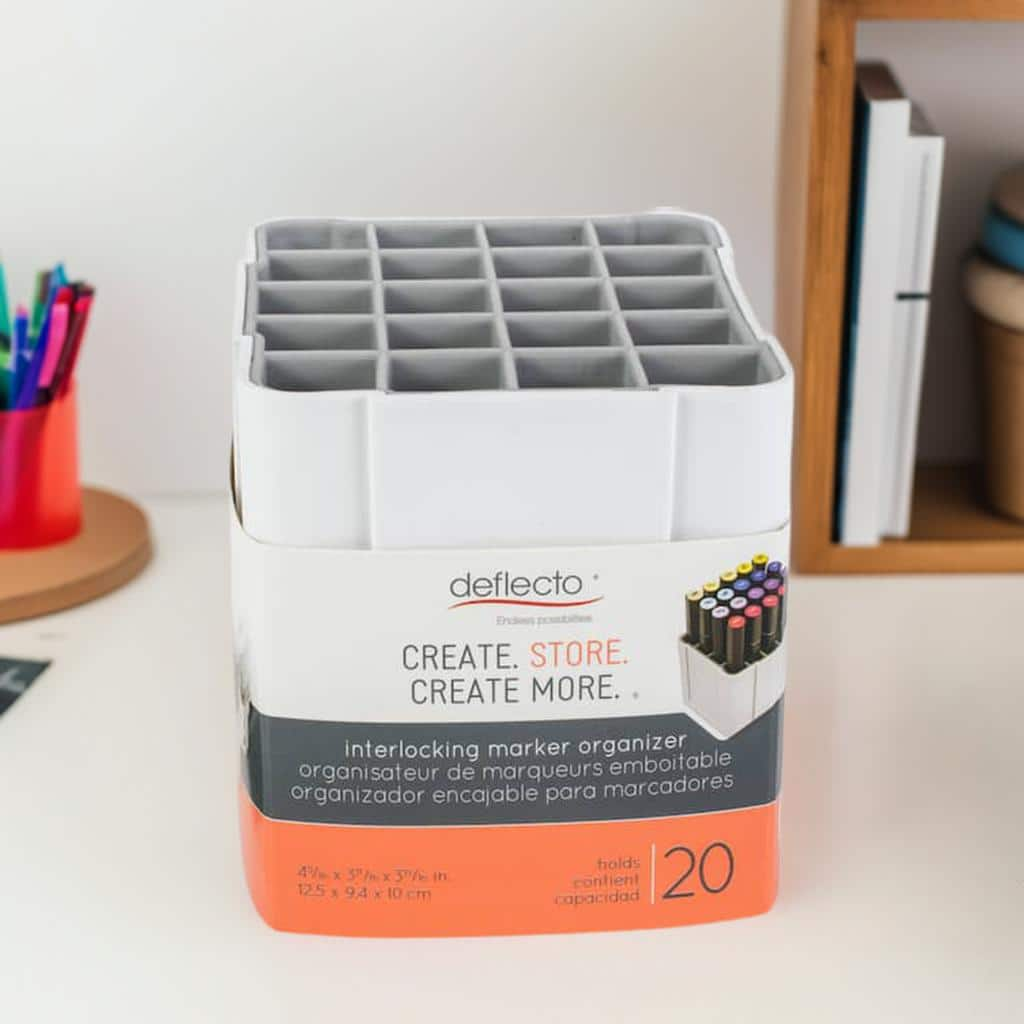 Deflecto&#xAE; White Interlocking Marker Organizer